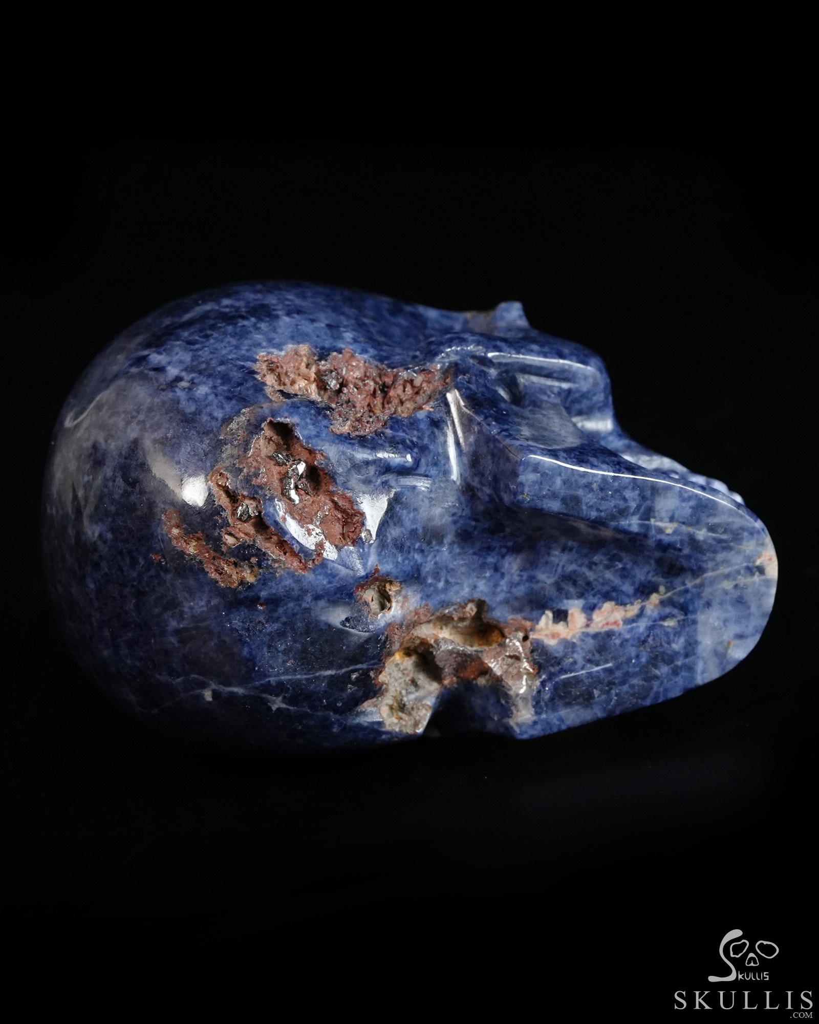 Gemstone 1.7" Sapphire Corundum Hand Carved Crystal Skull, Realistic, Crystal Healing Gemstone 1.7" Sapphire Corundum Hand Carved Crystal Skull, Realistic, Crystal Healing