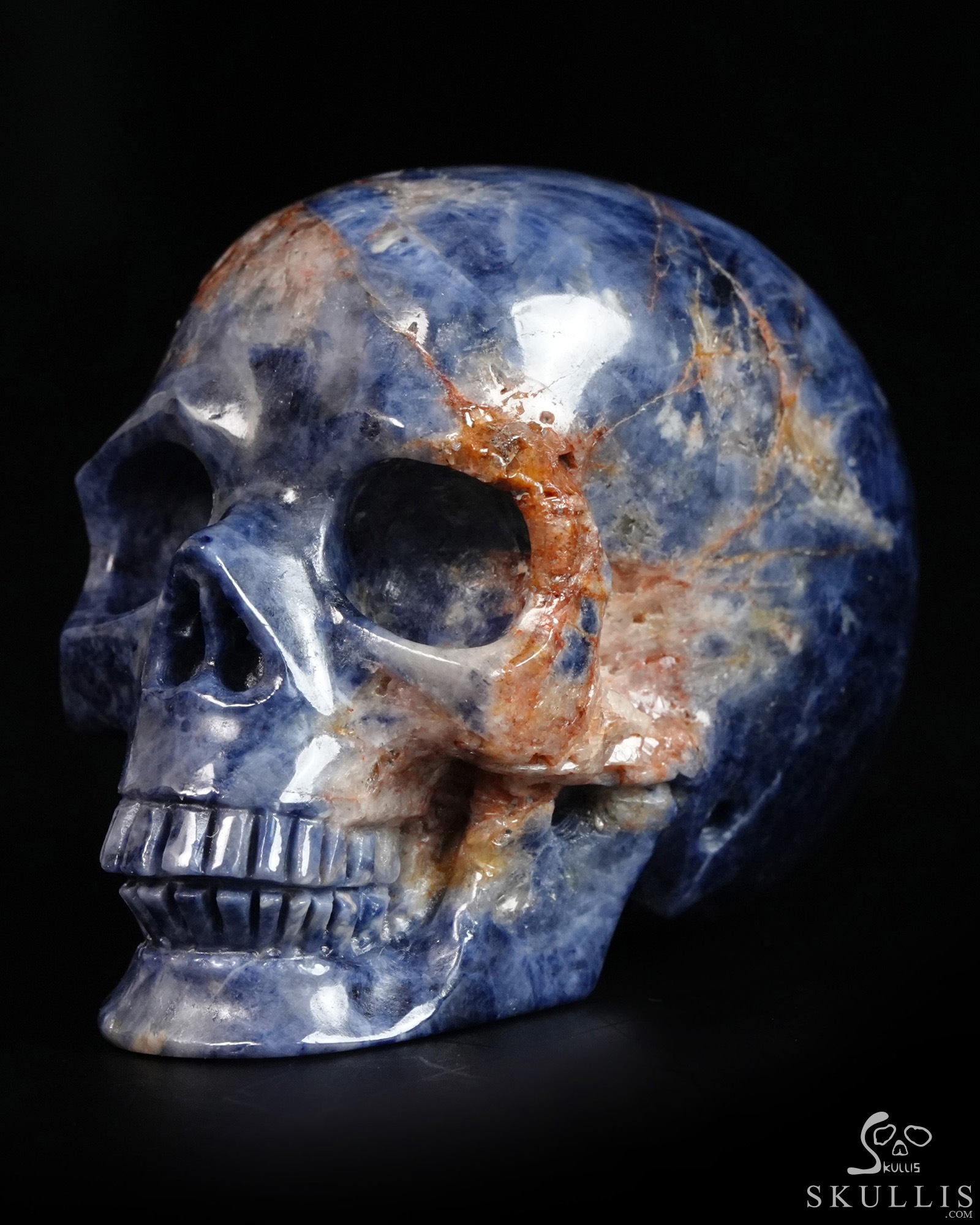 Gemstone 1.7" Sapphire Corundum Hand Carved Crystal Skull, Realistic, Crystal Healing Gemstone 1.7" Sapphire Corundum Hand Carved Crystal Skull, Realistic, Crystal Healing