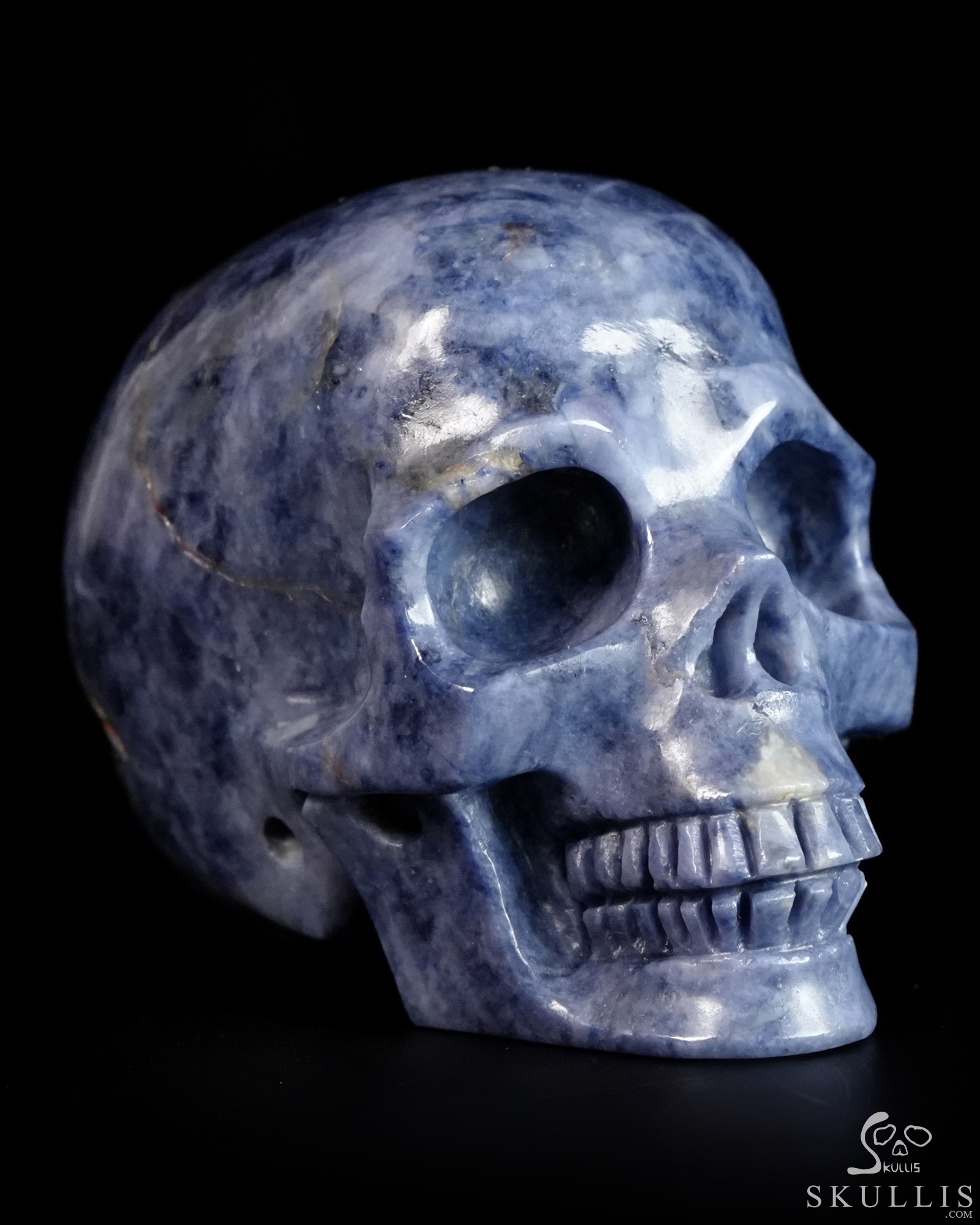 Gemstone 1.7" Sapphire Corundum Hand Carved Crystal Skull, Realistic, Crystal Healing Gemstone 1.7" Sapphire Corundum Hand Carved Crystal Skull, Realistic, Crystal Healing