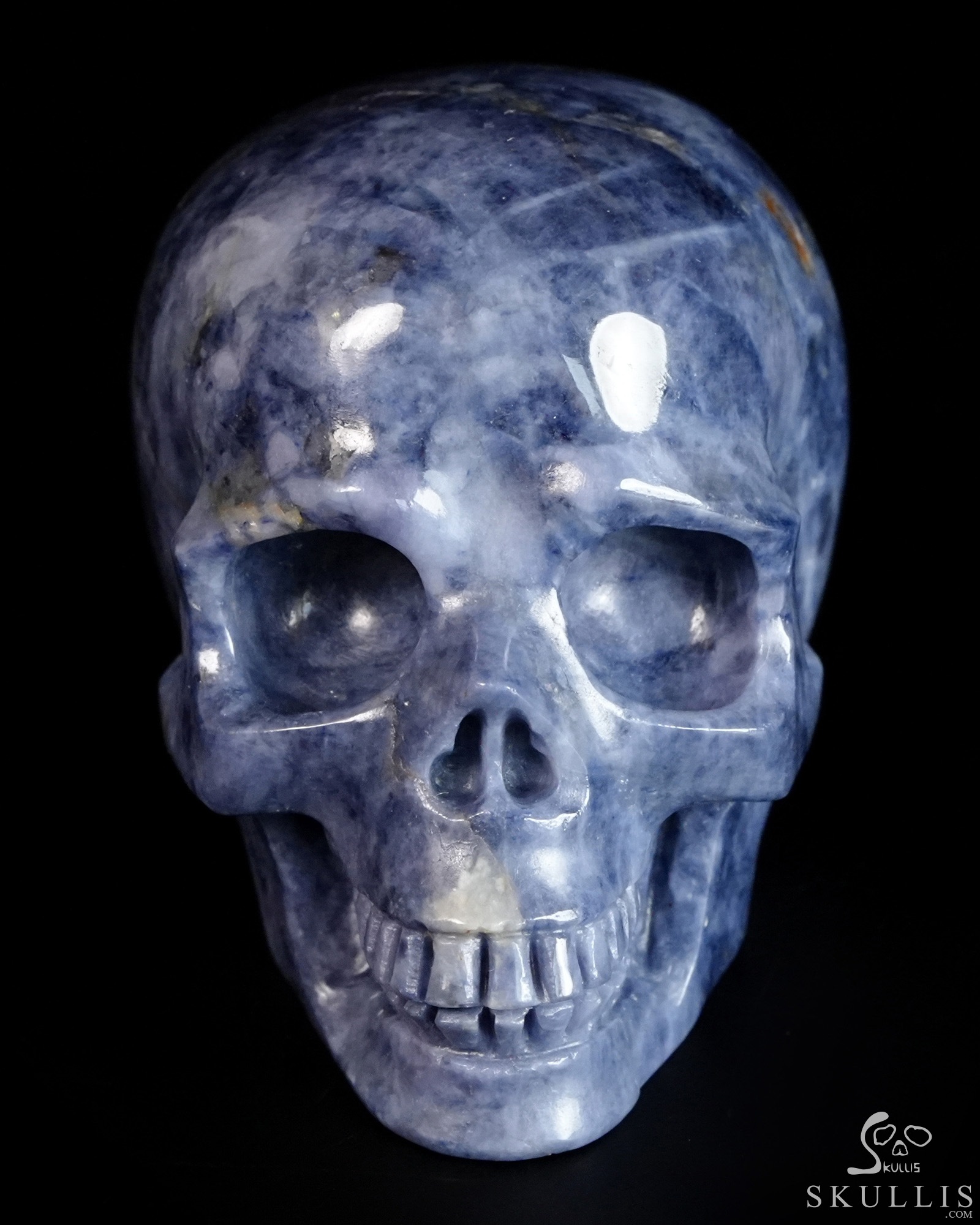 Gemstone 1.7" Sapphire Corundum Hand Carved Crystal Skull, Realistic, Crystal Healing Gemstone 1.7" Sapphire Corundum Hand Carved Crystal Skull, Realistic, Crystal Healing