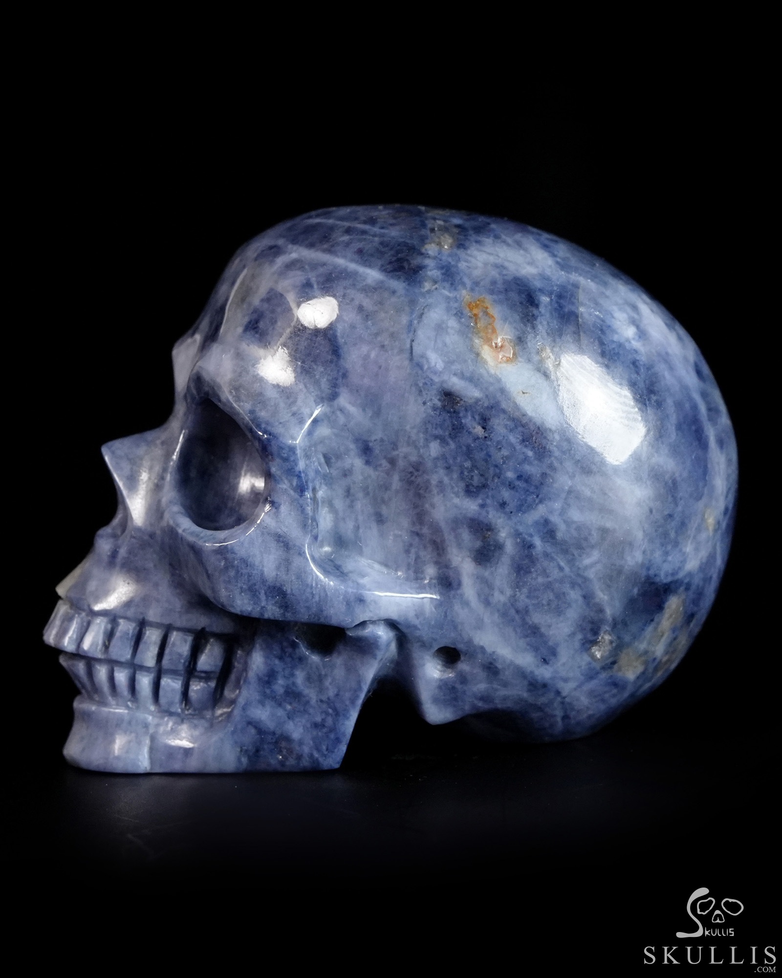 Gemstone 1.7" Sapphire Corundum Hand Carved Crystal Skull, Realistic, Crystal Healing Gemstone 1.7" Sapphire Corundum Hand Carved Crystal Skull, Realistic, Crystal Healing