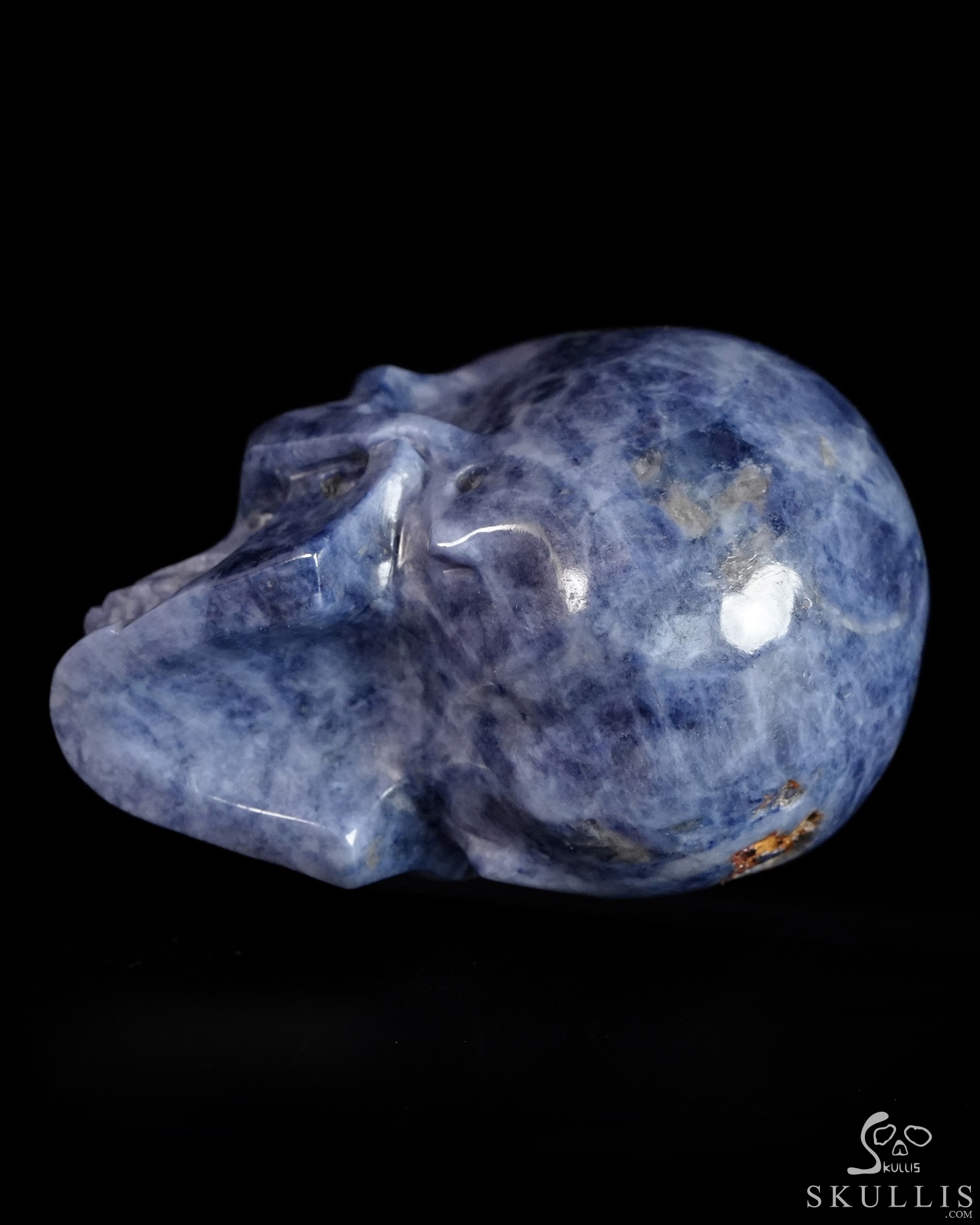 Gemstone 1.7" Sapphire Corundum Hand Carved Crystal Skull, Realistic, Crystal Healing Gemstone 1.7" Sapphire Corundum Hand Carved Crystal Skull, Realistic, Crystal Healing