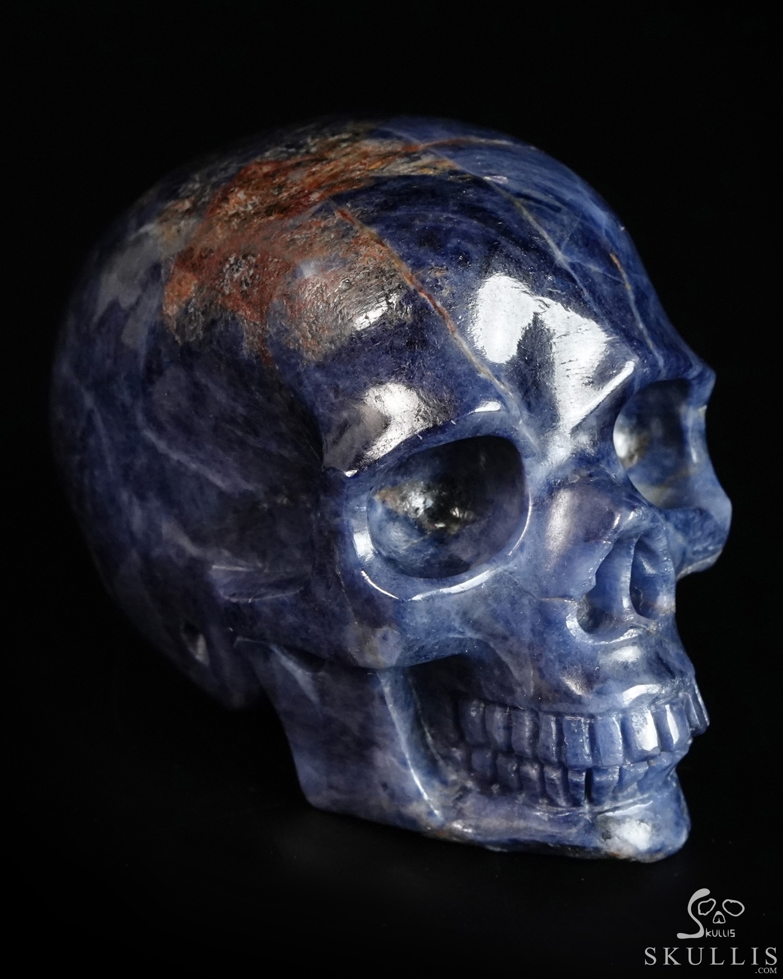 Gemstone 1.8" Sapphire Corundum Hand Carved Crystal Skull, Realistic, Crystal Healing Gemstone 1.8" Sapphire Corundum Hand Carved Crystal Skull, Realistic, Crystal Healing