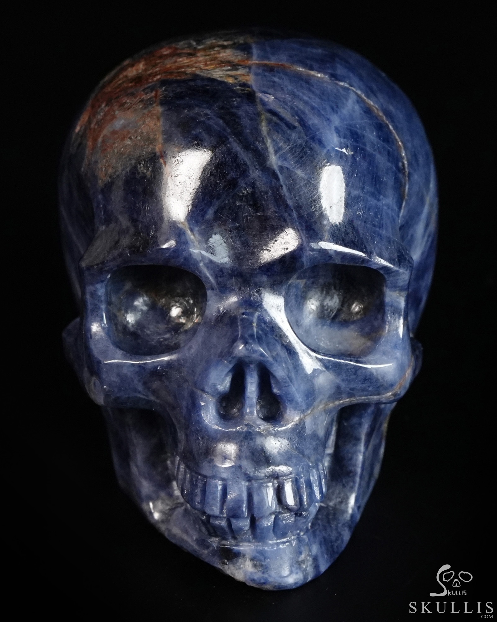 Gemstone 1.8" Sapphire Corundum Hand Carved Crystal Skull, Realistic, Crystal Healing Gemstone 1.8" Sapphire Corundum Hand Carved Crystal Skull, Realistic, Crystal Healing