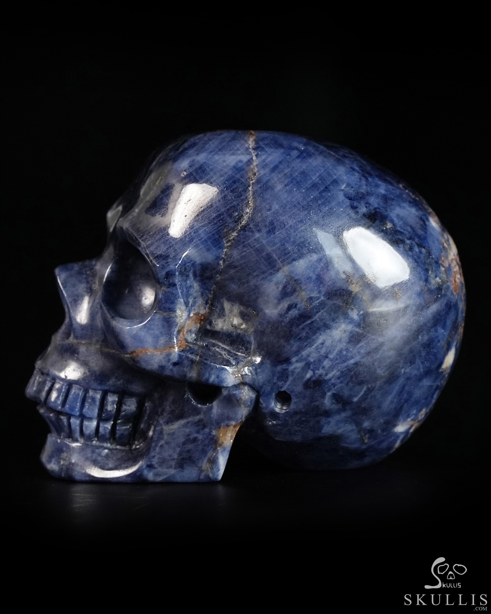 Gemstone 1.8" Sapphire Corundum Hand Carved Crystal Skull, Realistic, Crystal Healing Gemstone 1.8" Sapphire Corundum Hand Carved Crystal Skull, Realistic, Crystal Healing