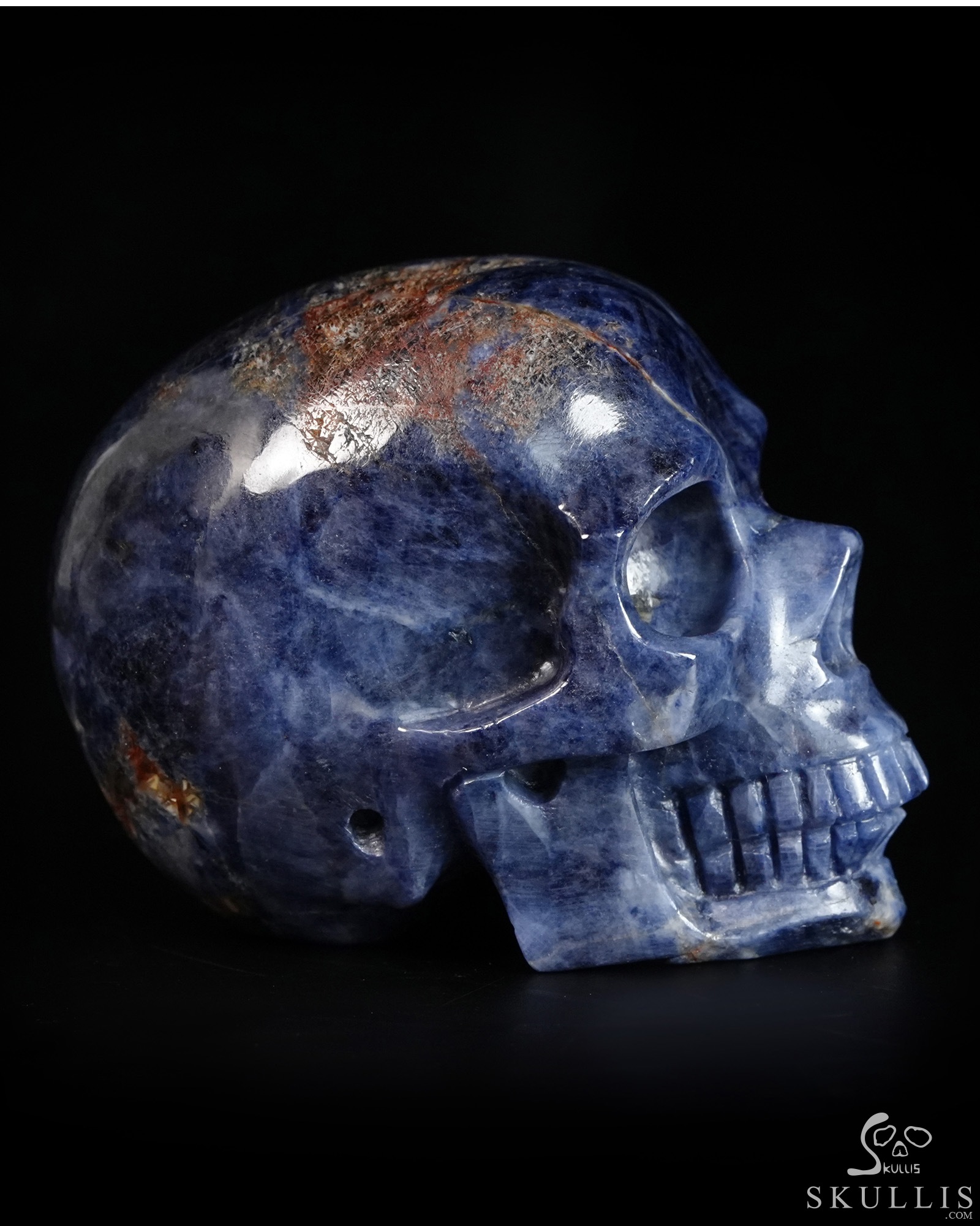 Gemstone 1.8" Sapphire Corundum Hand Carved Crystal Skull, Realistic, Crystal Healing Gemstone 1.8" Sapphire Corundum Hand Carved Crystal Skull, Realistic, Crystal Healing