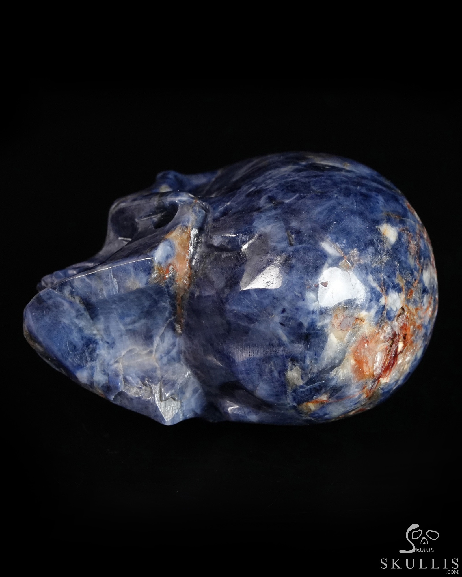 Gemstone 1.8" Sapphire Corundum Hand Carved Crystal Skull, Realistic, Crystal Healing Gemstone 1.8" Sapphire Corundum Hand Carved Crystal Skull, Realistic, Crystal Healing