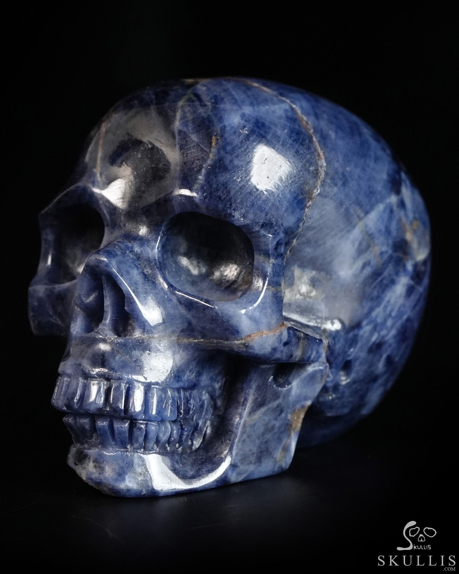 Gemstone 1.8" Sapphire Corundum Hand Carved Crystal Skull, Realistic, Crystal Healing Gemstone 1.8" Sapphire Corundum Hand Carved Crystal Skull, Realistic, Crystal Healing