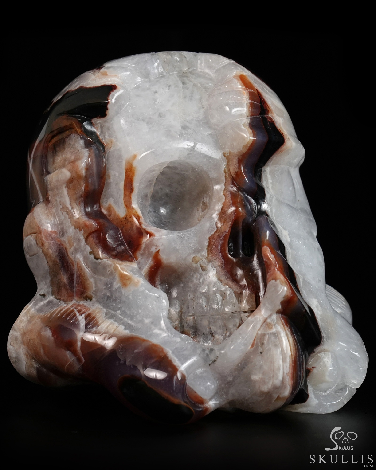 Storm Troopers - 4.8" Black Zebra Agate Hand Carved Crystal Skull Fine Art Sculpture, Crystal Healing Storm Troopers - 4.8" Black Zebra Agate Hand Carved Crystal Skull Fine Art Sculpture, Crystal Healing
