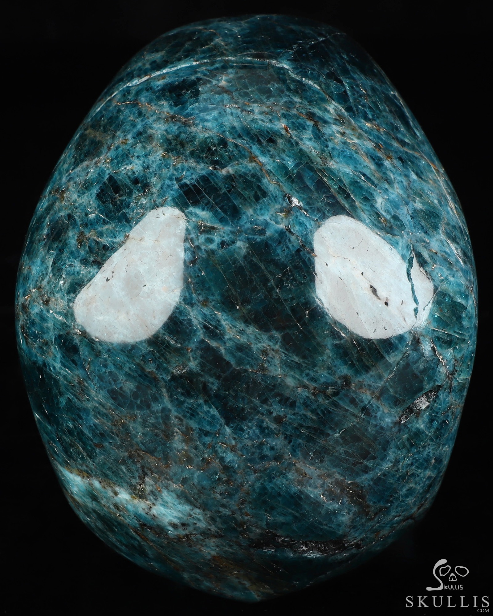 Lifesized 5.9" Blue Apatite Hand Carved Crystal Skull, Super Realistic, Crystal Healing Lifesized 5.9" Blue Apatite Hand Carved Crystal Skull, Super Realistic, Crystal Healing