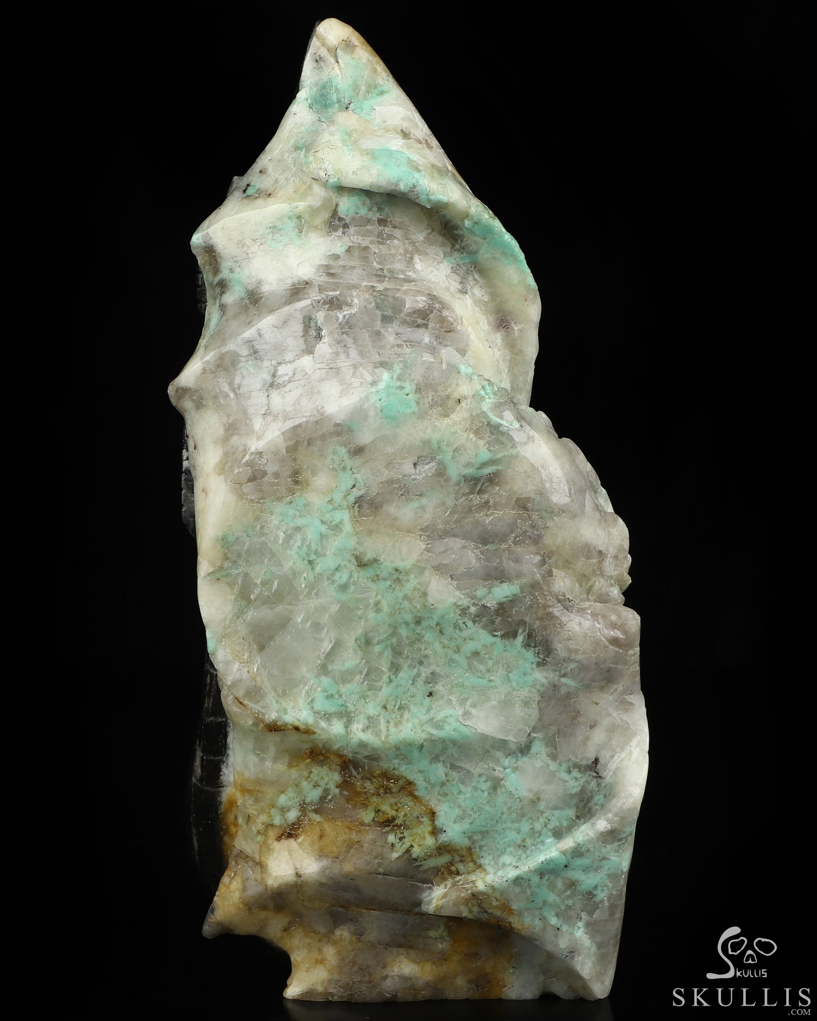 7.9" Emerald Hand Carved Crystal Skull Fine Art Sculpture, Crystal Healing 7.9" Emerald Hand Carved Crystal Skull Fine Art Sculpture, Crystal Healing