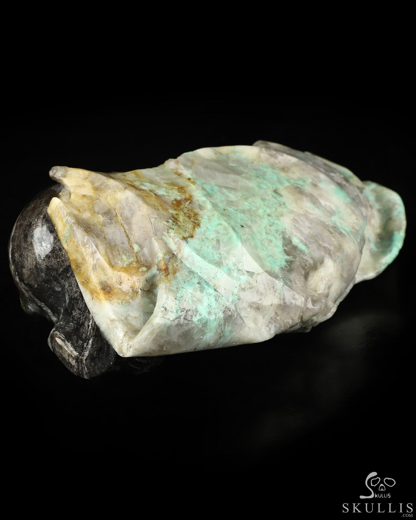 7.9" Emerald Hand Carved Crystal Skull Fine Art Sculpture, Crystal Healing 7.9" Emerald Hand Carved Crystal Skull Fine Art Sculpture, Crystal Healing