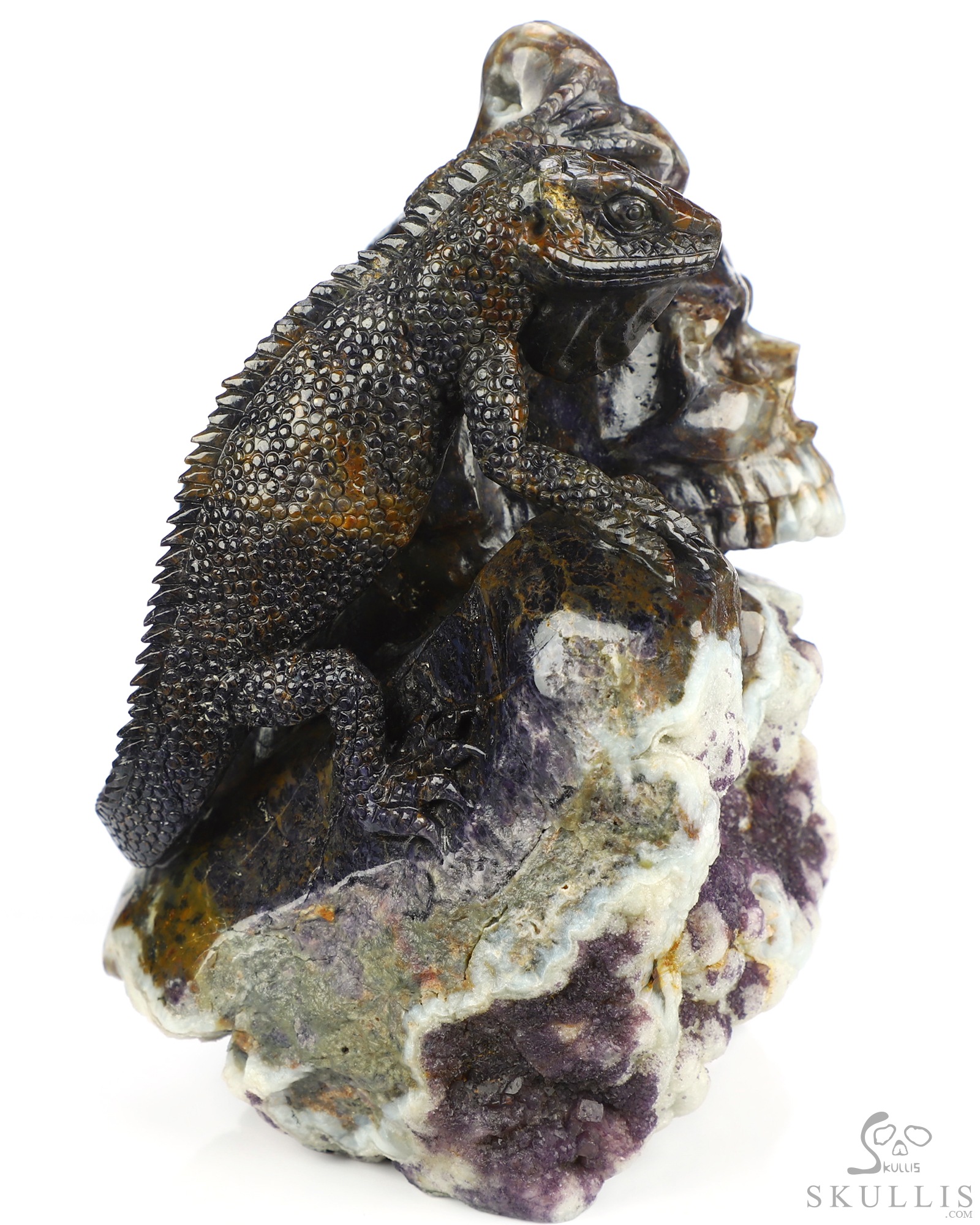 Aug 1, 2026 ACSAD (A Crystal Skull a Day) - Watcher of the Deep - 5.3" Carved Fluorite Lizard And Crystal Skull Fine Art Sculpture, Crystal Healing Aug 1, 2026 ACSAD (A Crystal Skull a Day) - Watcher of the Deep - 5.3" Carved Fluorite Lizard And Crystal Skull Fine Art Sculpture, Crystal Healing