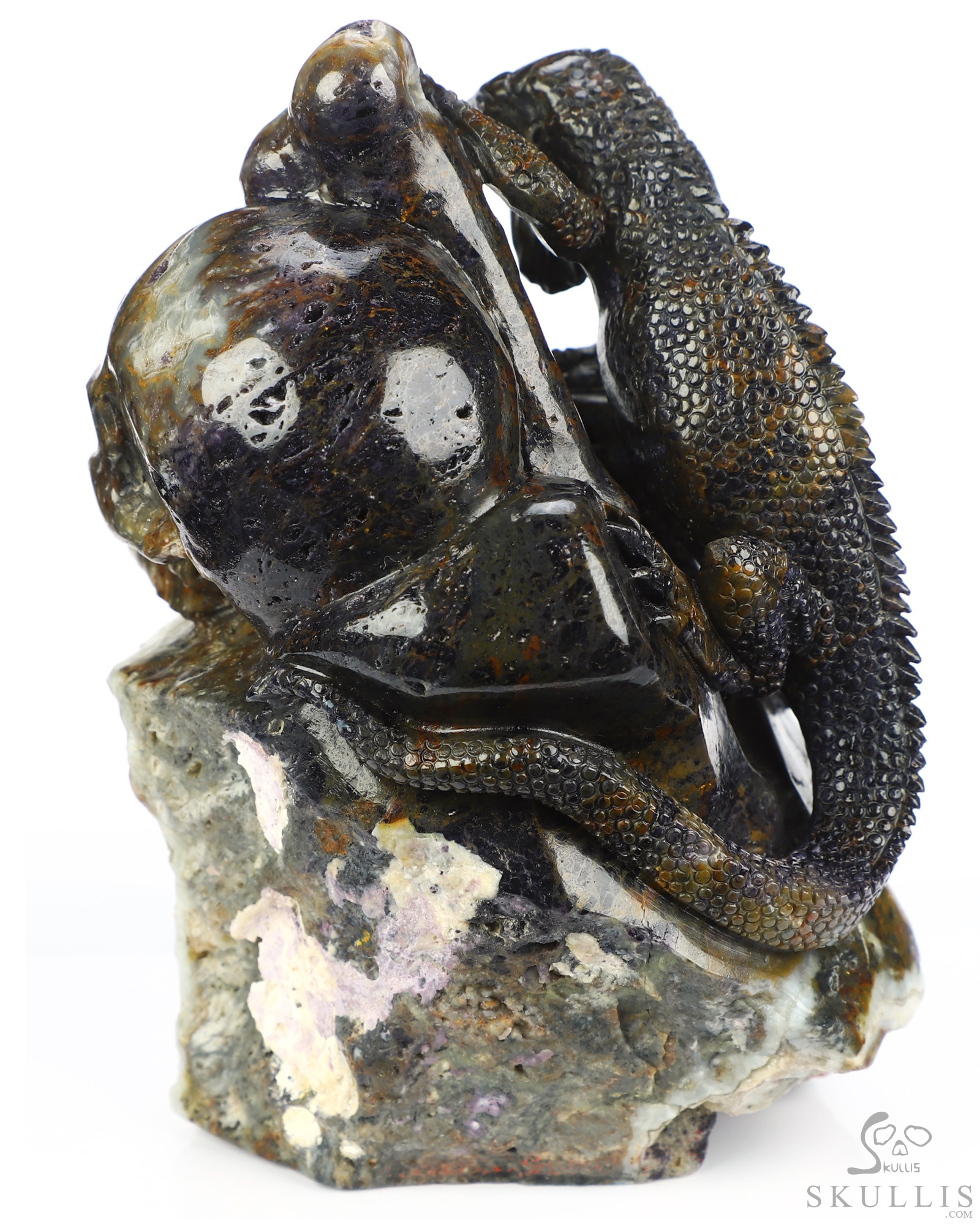 Aug 1, 2026 ACSAD (A Crystal Skull a Day) - Watcher of the Deep - 5.3" Carved Fluorite Lizard And Crystal Skull Fine Art Sculpture, Crystal Healing Aug 1, 2026 ACSAD (A Crystal Skull a Day) - Watcher of the Deep - 5.3" Carved Fluorite Lizard And Crystal Skull Fine Art Sculpture, Crystal Healing