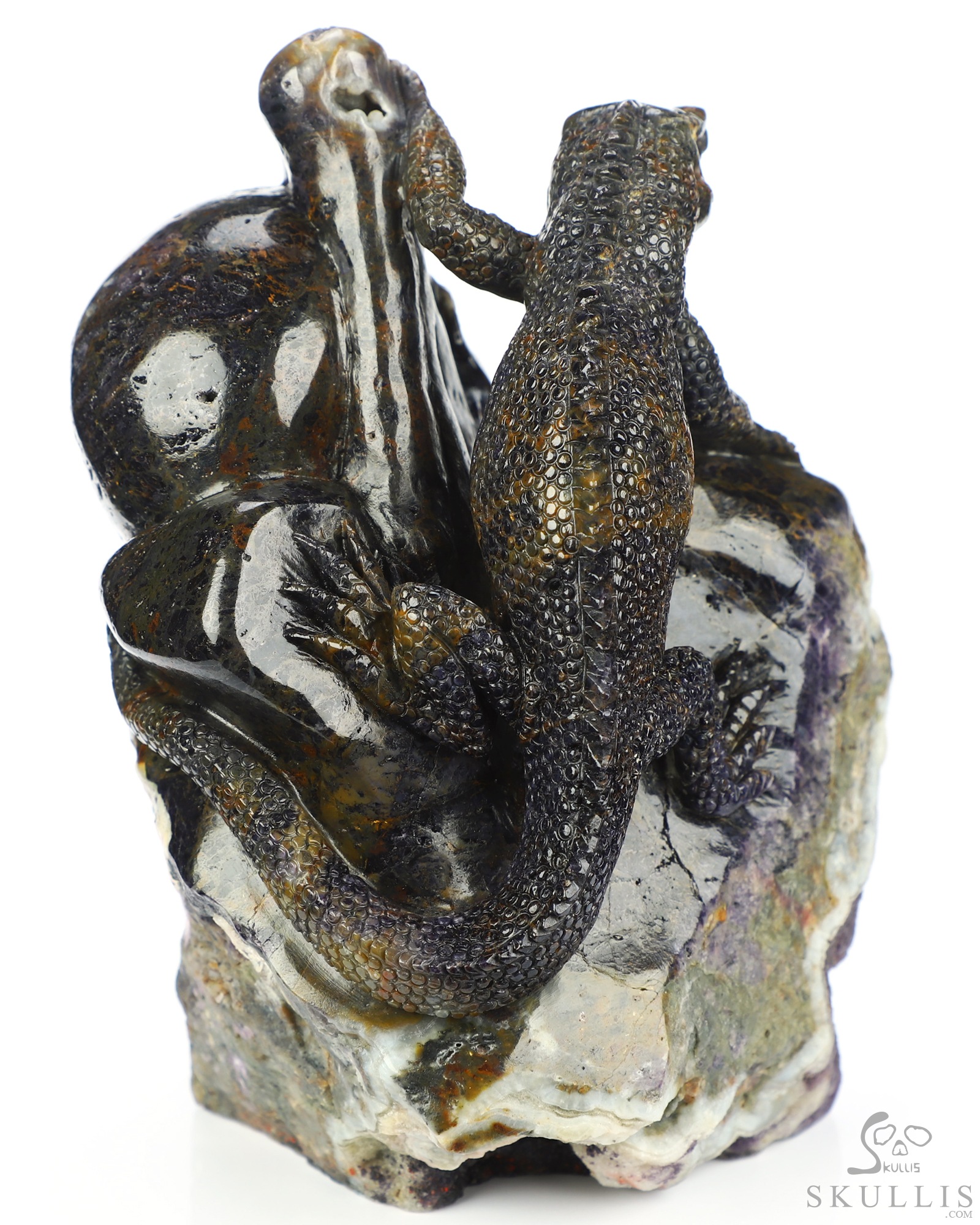 Aug 1, 2026 ACSAD (A Crystal Skull a Day) - Watcher of the Deep - 5.3" Carved Fluorite Lizard And Crystal Skull Fine Art Sculpture, Crystal Healing Aug 1, 2026 ACSAD (A Crystal Skull a Day) - Watcher of the Deep - 5.3" Carved Fluorite Lizard And Crystal Skull Fine Art Sculpture, Crystal Healing