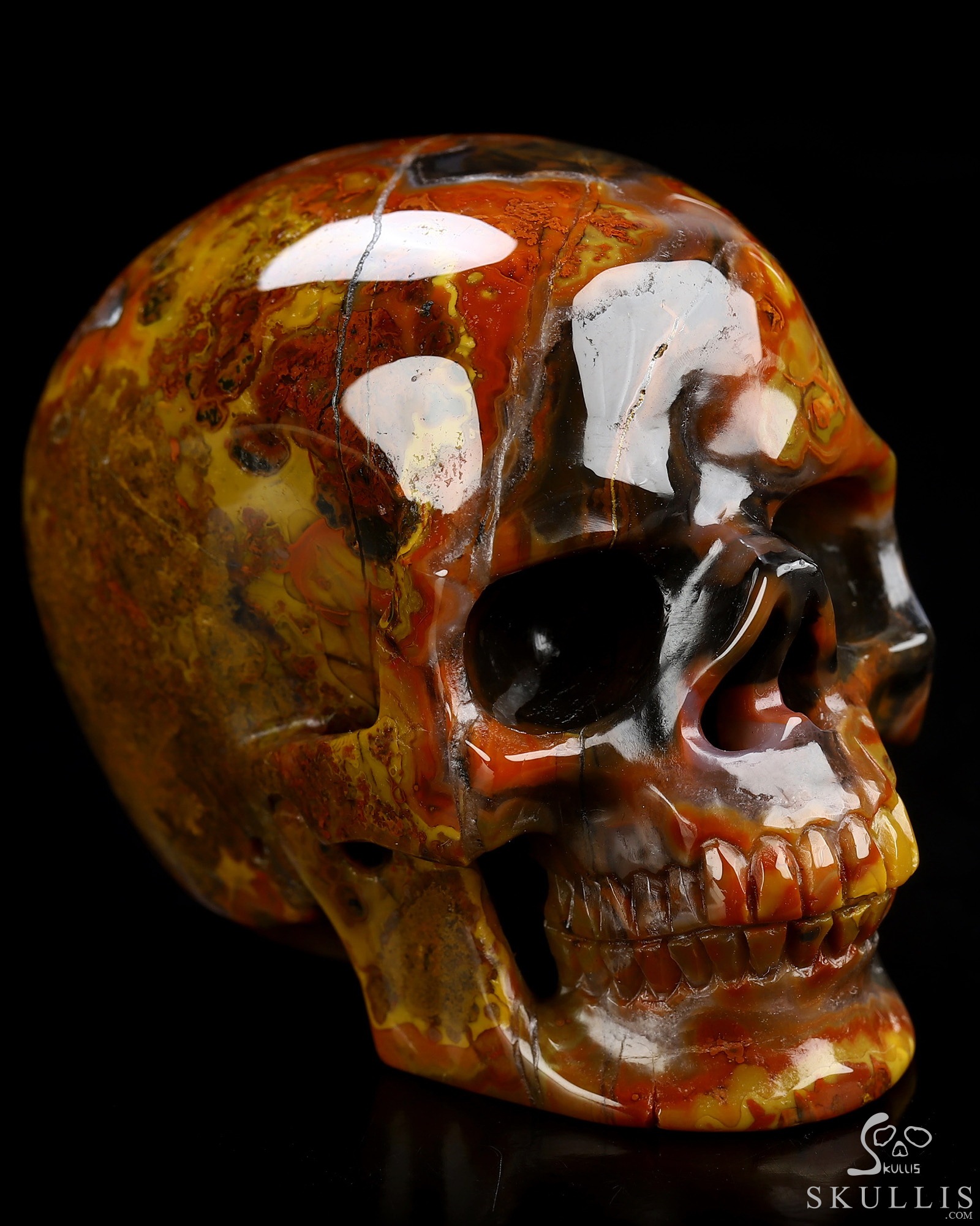 2.8" Empire Red Agate Hand Carved Crystal Skull, Super Realistic, Crystal Healing 2.8" Empire Red Agate Hand Carved Crystal Skull, Super Realistic, Crystal Healing