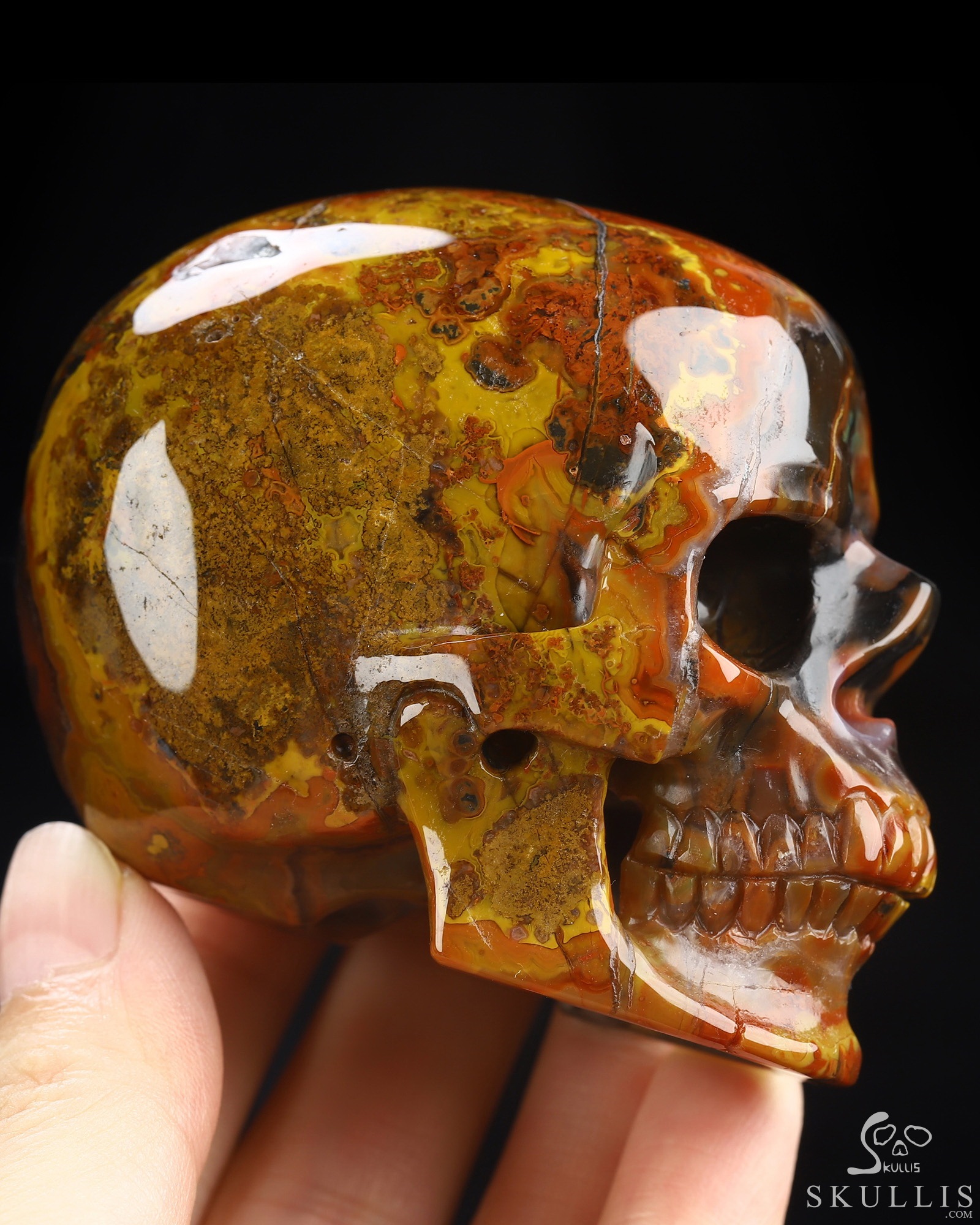 2.8" Empire Red Agate Hand Carved Crystal Skull, Super Realistic, Crystal Healing 2.8" Empire Red Agate Hand Carved Crystal Skull, Super Realistic, Crystal Healing