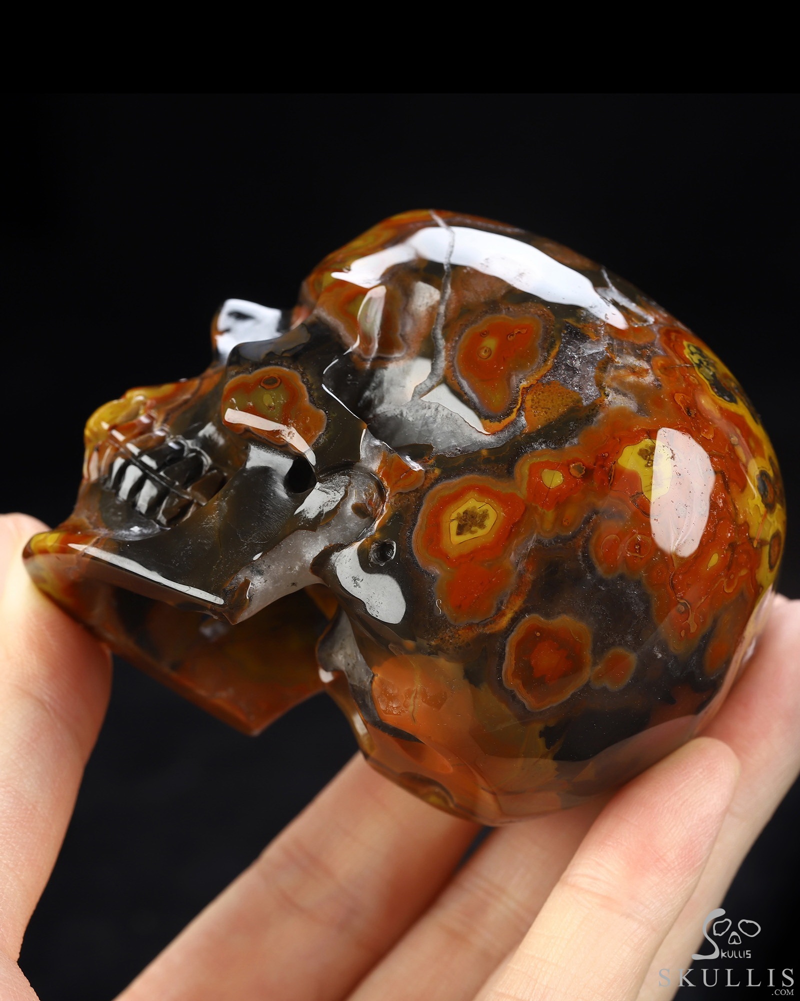 2.8" Empire Red Agate Hand Carved Crystal Skull, Super Realistic, Crystal Healing 2.8" Empire Red Agate Hand Carved Crystal Skull, Super Realistic, Crystal Healing