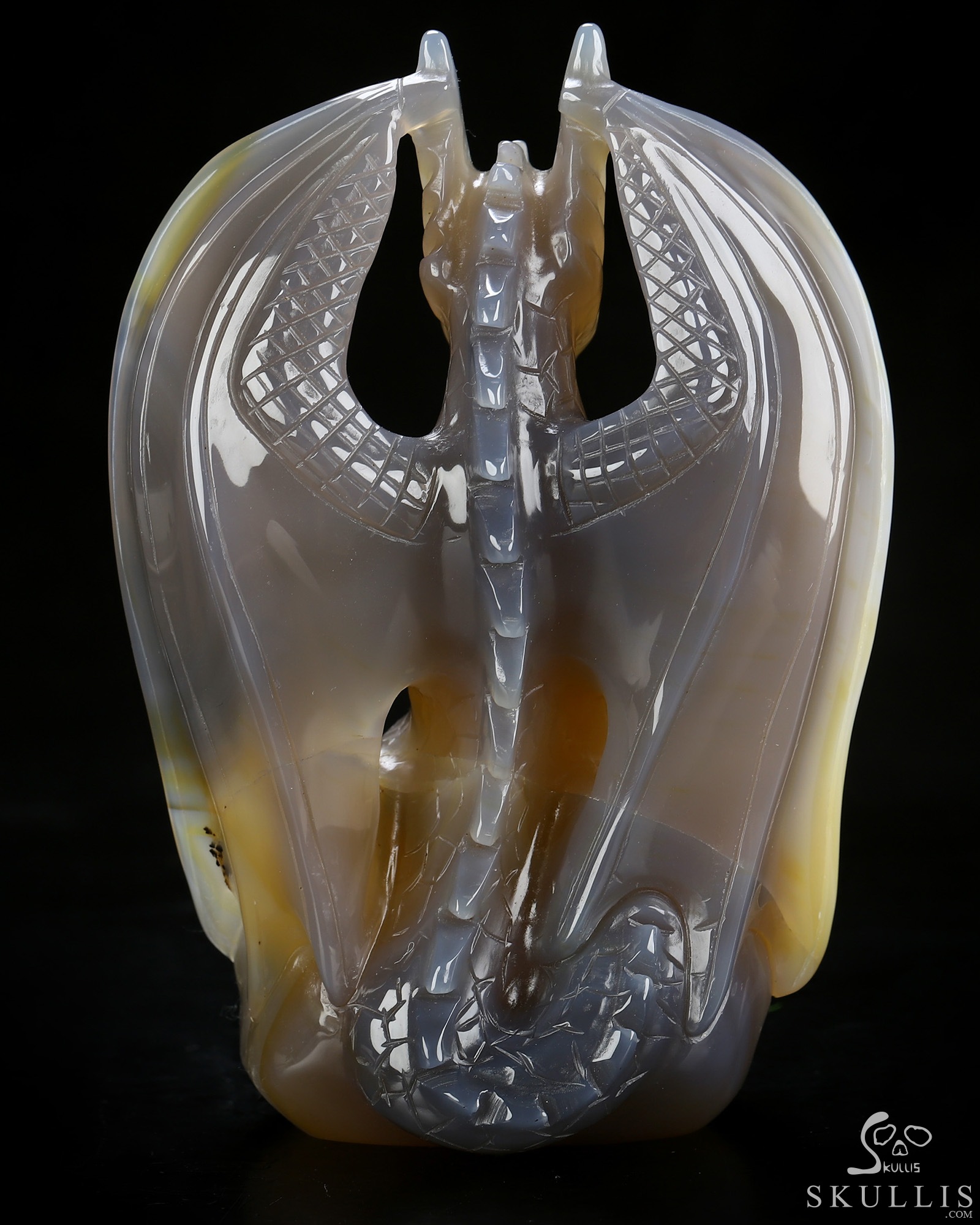The Guardian Dragon - 5.1" Premium Brazilian Agate Hand Carved Crystal Dragon Fine Art Sculpture, Crystal Healing The Guardian Dragon - 5.1" Premium Brazilian Agate Hand Carved Crystal Dragon Fine Art Sculpture, Crystal Healing