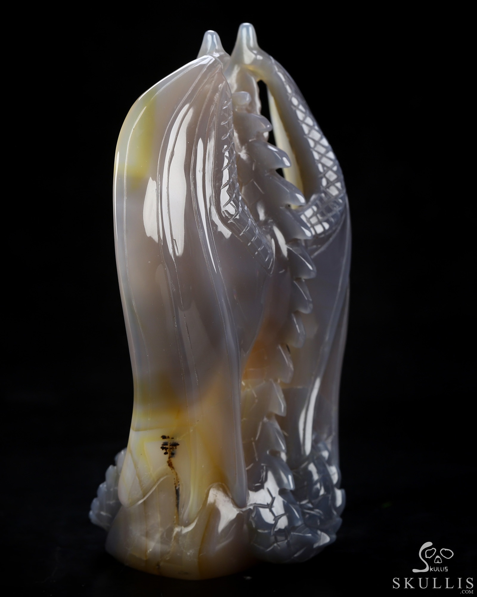 The Guardian Dragon - 5.1" Premium Brazilian Agate Hand Carved Crystal Dragon Fine Art Sculpture, Crystal Healing The Guardian Dragon - 5.1" Premium Brazilian Agate Hand Carved Crystal Dragon Fine Art Sculpture, Crystal Healing