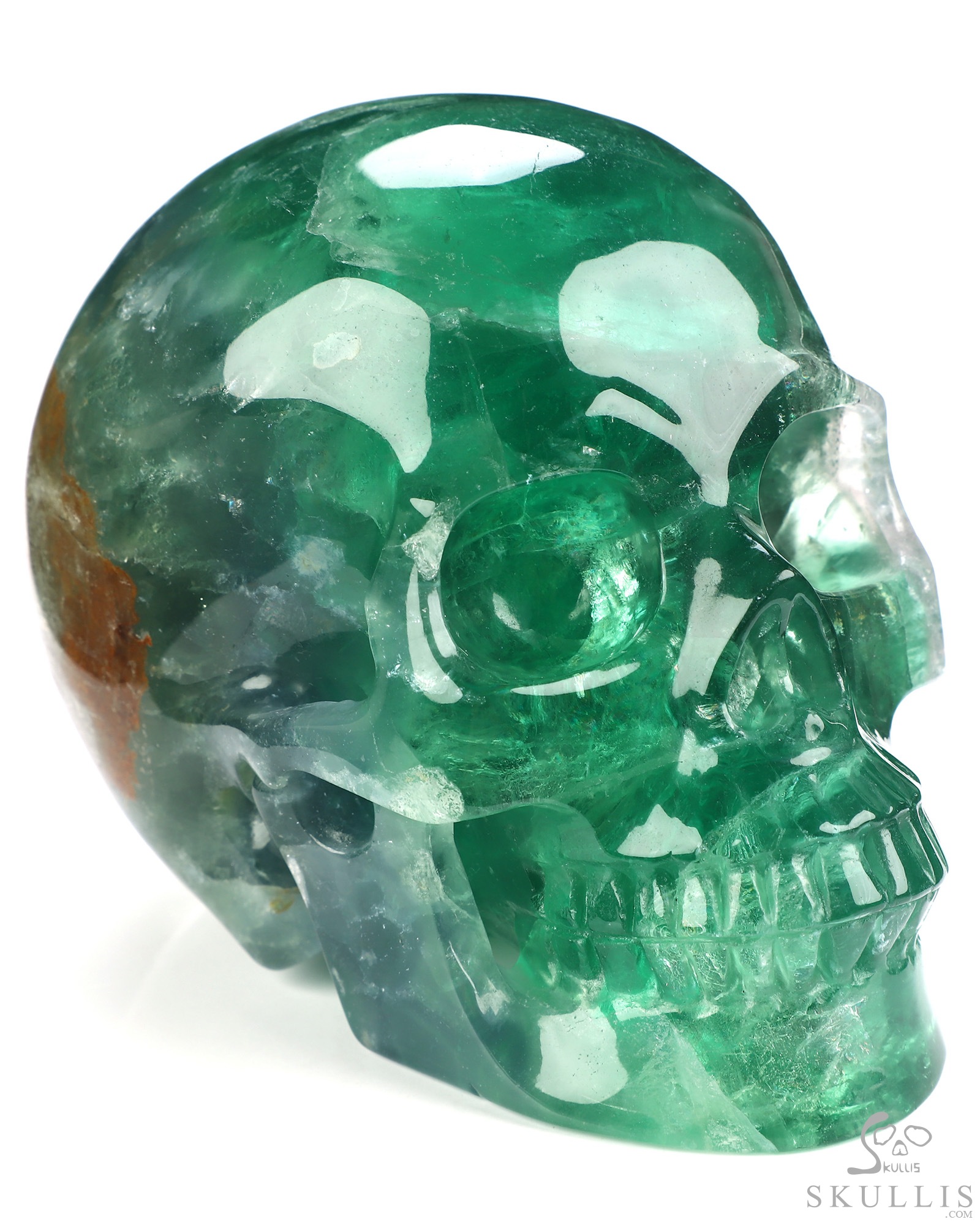 5.0" Fluorite Hand Carved Crystal Skull, Realistic, Crystal Healing 5.0" Fluorite Hand Carved Crystal Skull, Realistic, Crystal Healing