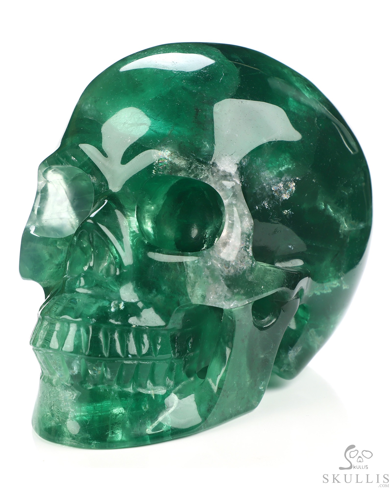5.0" Fluorite Hand Carved Crystal Skull, Realistic, Crystal Healing 5.0" Fluorite Hand Carved Crystal Skull, Realistic, Crystal Healing