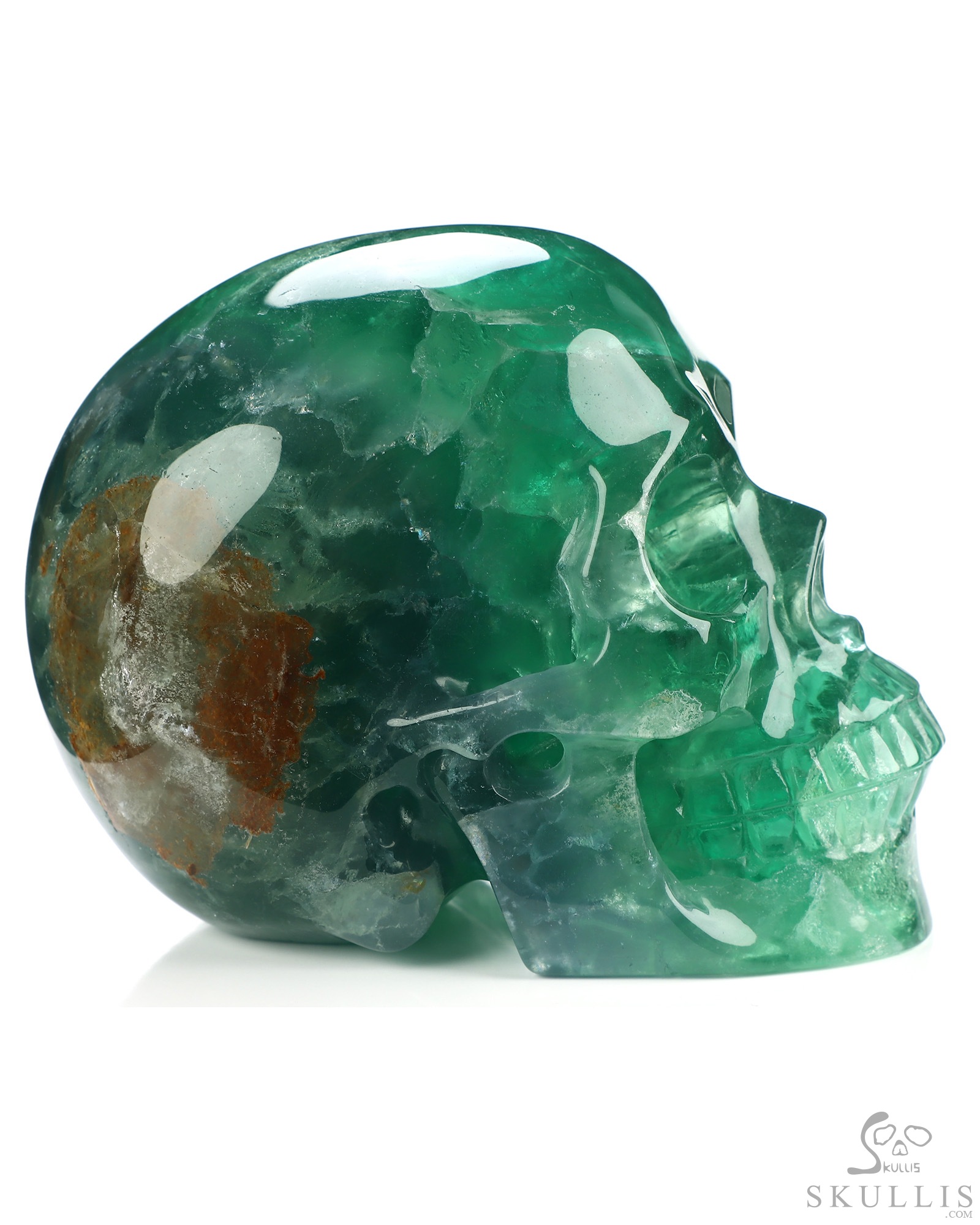 5.0" Fluorite Hand Carved Crystal Skull, Realistic, Crystal Healing 5.0" Fluorite Hand Carved Crystal Skull, Realistic, Crystal Healing