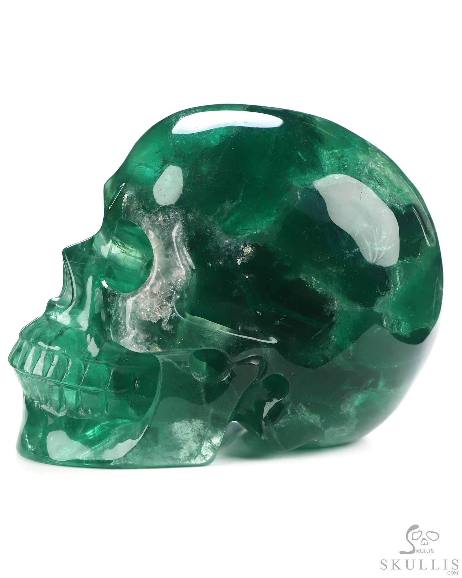 5.0" Fluorite Hand Carved Crystal Skull, Realistic, Crystal Healing 5.0" Fluorite Hand Carved Crystal Skull, Realistic, Crystal Healing