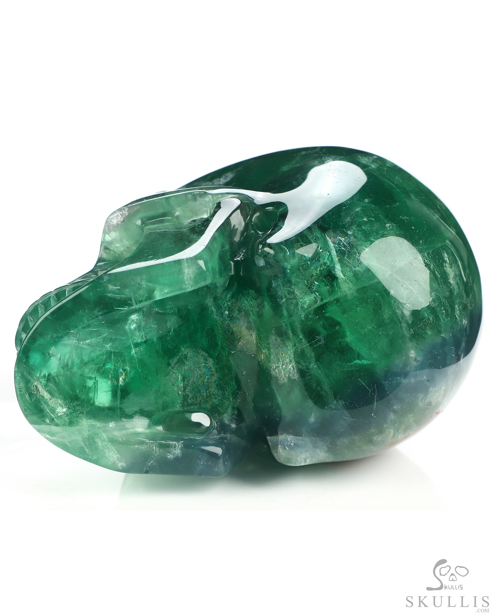 5.0" Fluorite Hand Carved Crystal Skull, Realistic, Crystal Healing 5.0" Fluorite Hand Carved Crystal Skull, Realistic, Crystal Healing