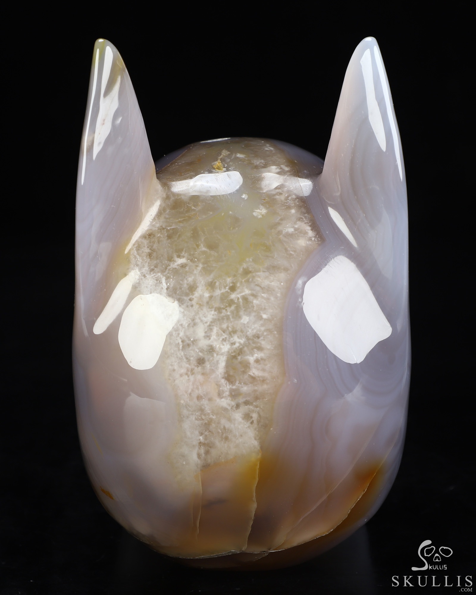5.1" Premium Brazilian Agate Hand Carved Batman Crystal Skull Fine Art Sculpture, Crystal Healing 5.1" Premium Brazilian Agate Hand Carved Batman Crystal Skull Fine Art Sculpture, Crystal Healing