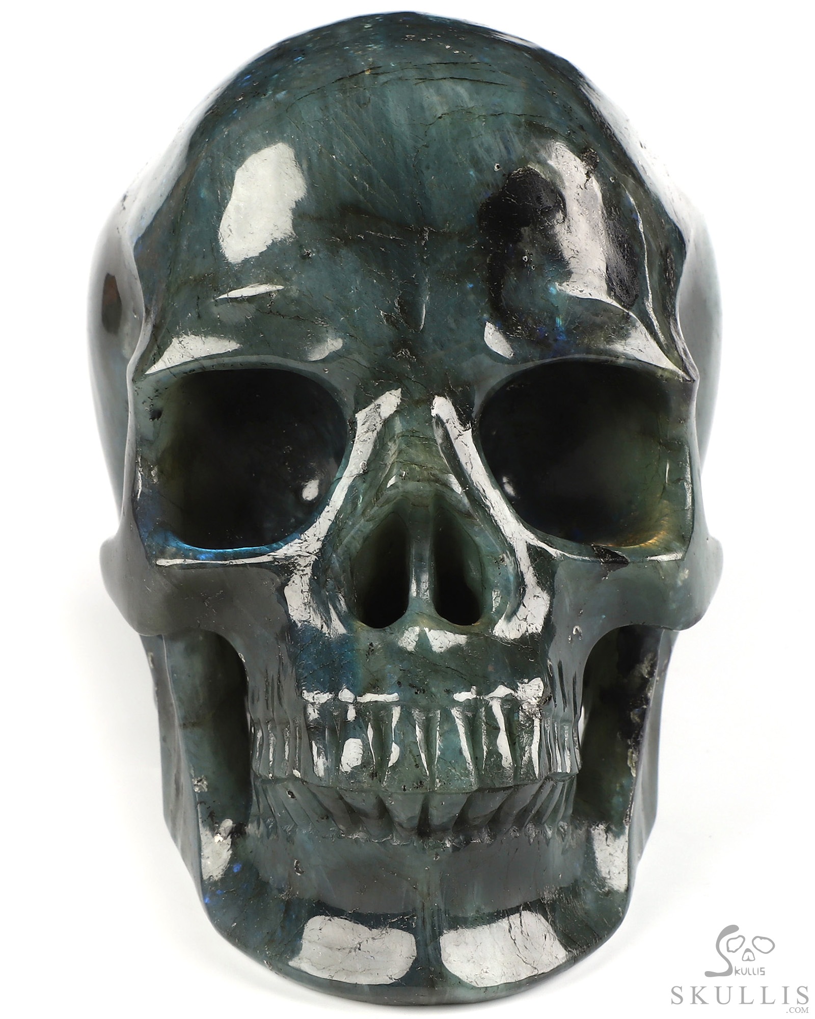 Lifesized 6.8" Labradorite Hand Carved Crystal Skull, Super Realistic, Crystal Healing Lifesized 6.8" Labradorite Hand Carved Crystal Skull, Super Realistic, Crystal Healing