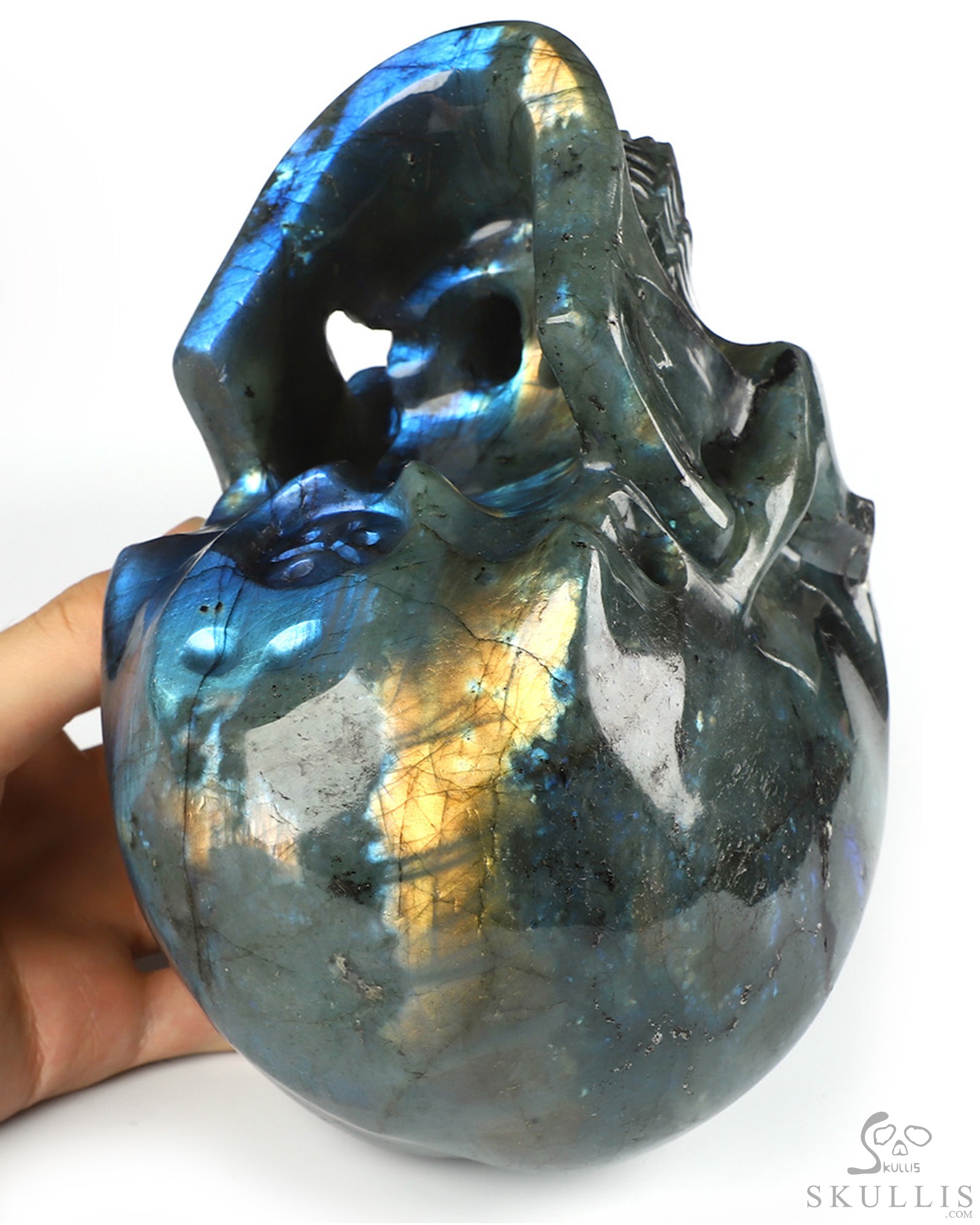 Lifesized 6.8" Labradorite Hand Carved Crystal Skull, Super Realistic, Crystal Healing Lifesized 6.8" Labradorite Hand Carved Crystal Skull, Super Realistic, Crystal Healing