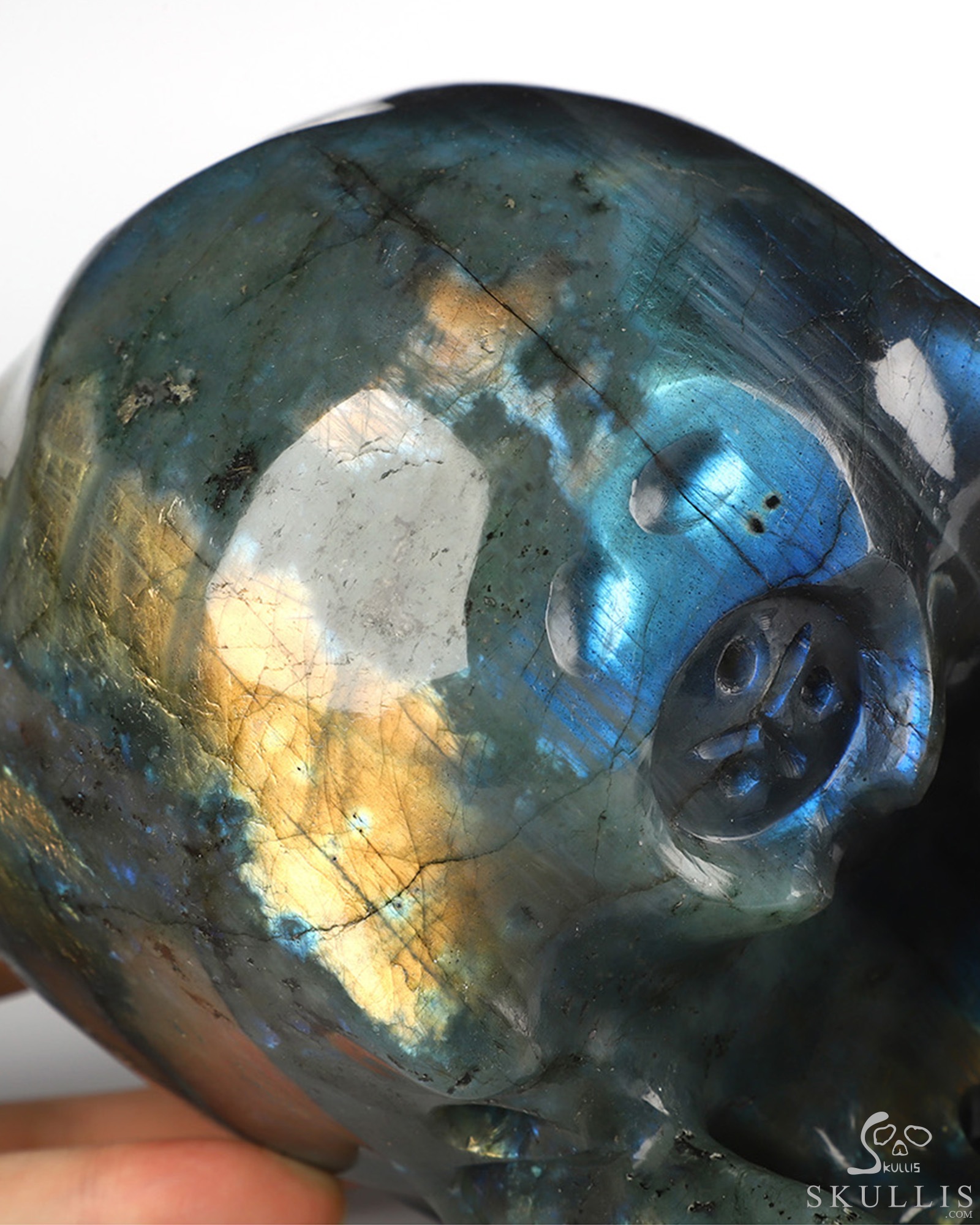 Lifesized 6.8" Labradorite Hand Carved Crystal Skull, Super Realistic, Crystal Healing Lifesized 6.8" Labradorite Hand Carved Crystal Skull, Super Realistic, Crystal Healing