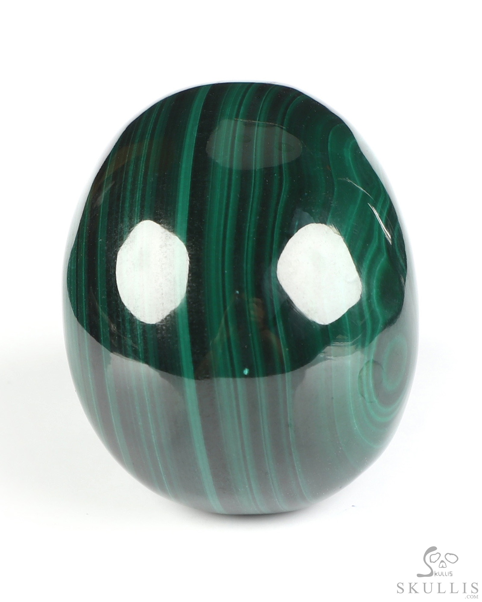 Gemstone 2.0" Malachite Hand Carved Crystal Skull, Realistic, Crystal Healing Gemstone 2.0" Malachite Hand Carved Crystal Skull, Realistic, Crystal Healing