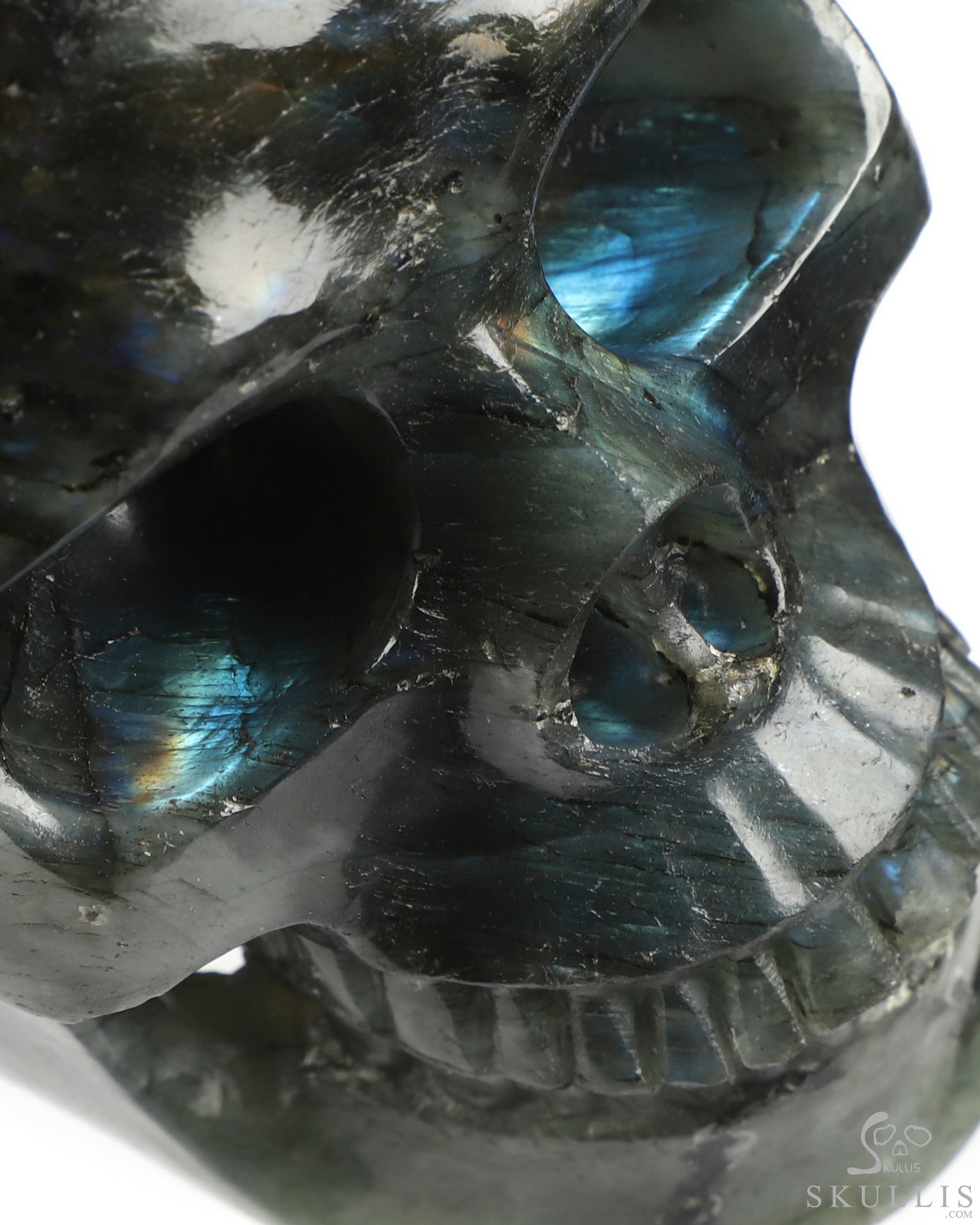 4.9" Labradorite Hand Carved Crystal Skull, Realistic, Crystal Healing 4.9" Labradorite Hand Carved Crystal Skull, Realistic, Crystal Healing