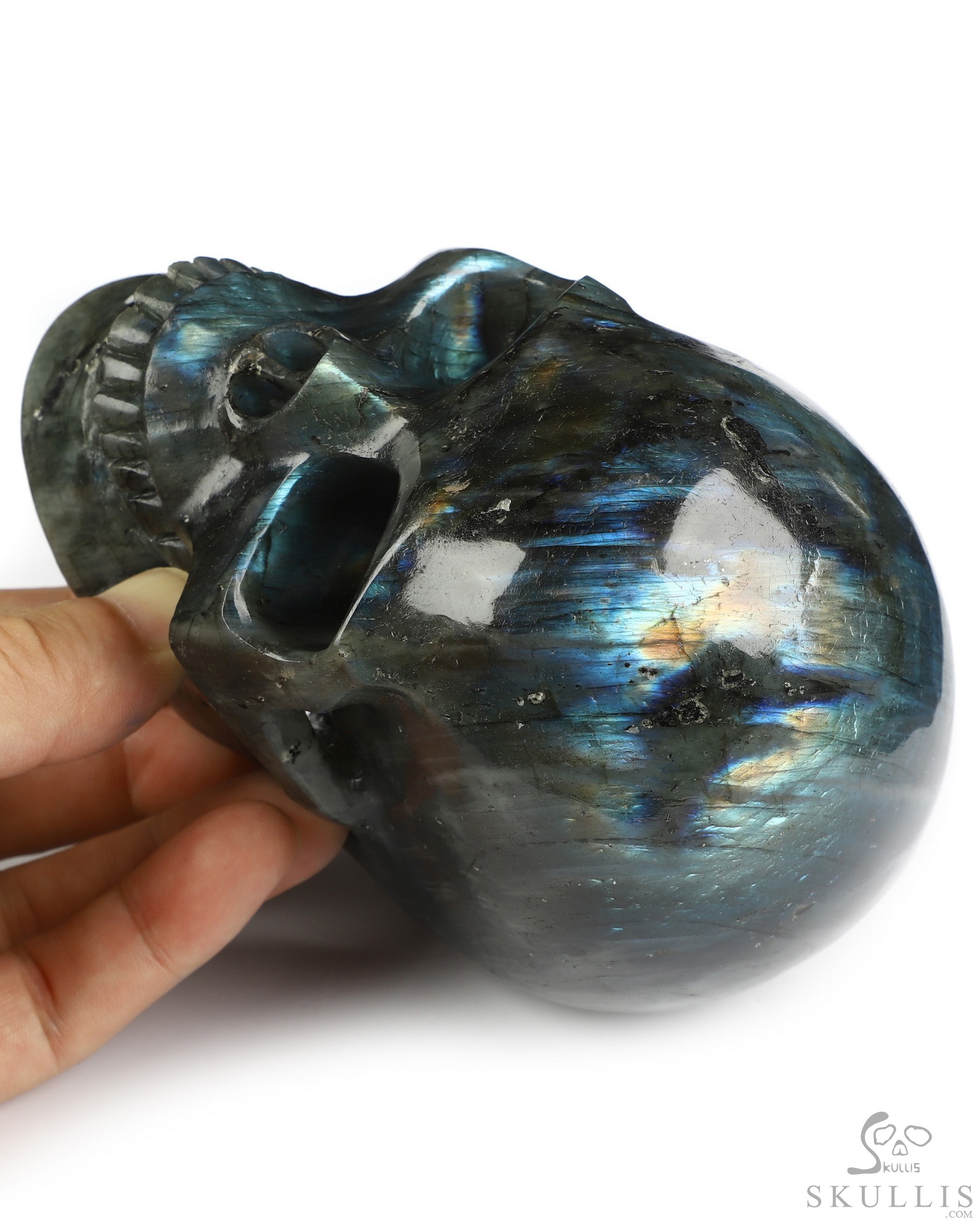 4.9" Labradorite Hand Carved Crystal Skull, Realistic, Crystal Healing 4.9" Labradorite Hand Carved Crystal Skull, Realistic, Crystal Healing