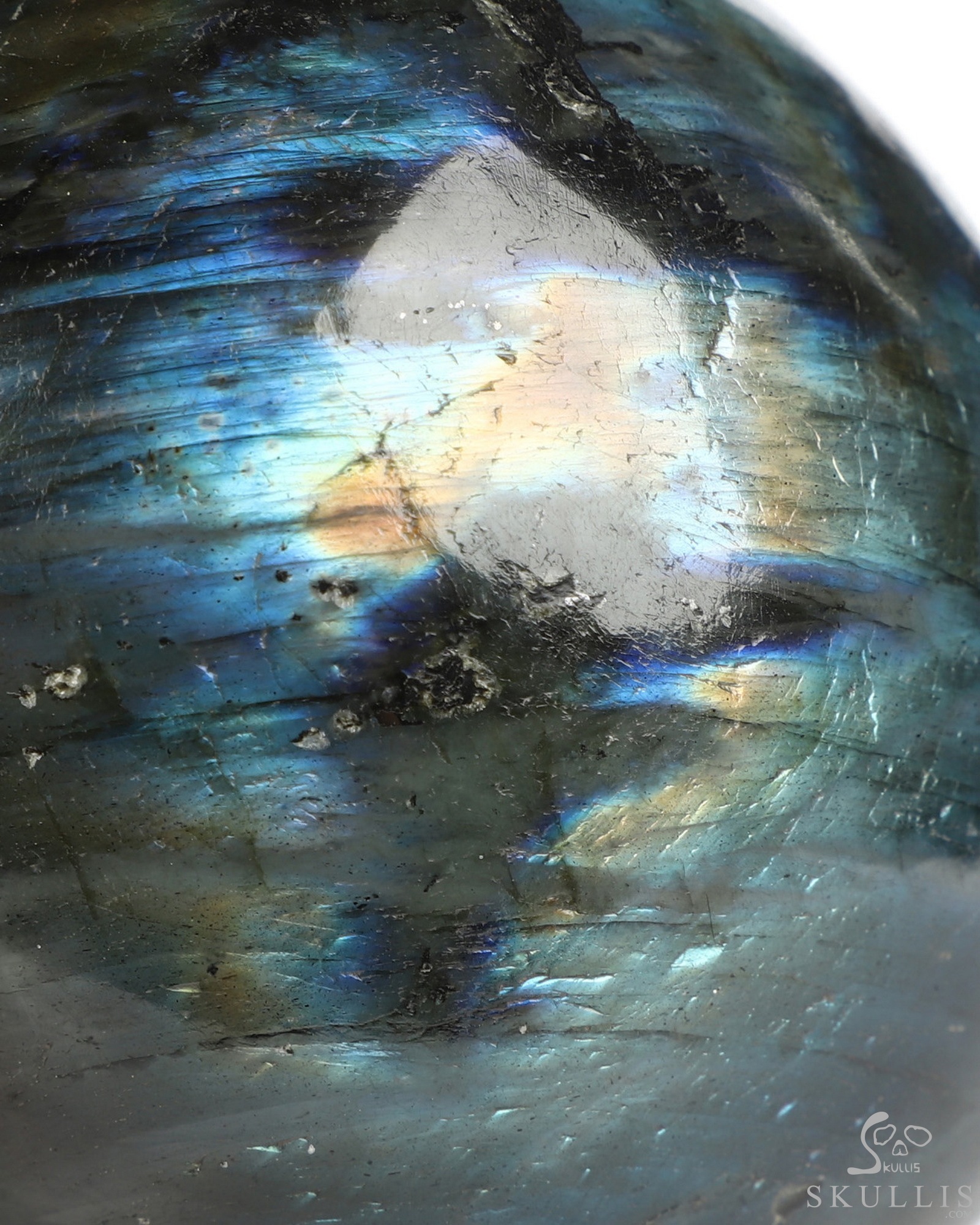 4.9" Labradorite Hand Carved Crystal Skull, Realistic, Crystal Healing 4.9" Labradorite Hand Carved Crystal Skull, Realistic, Crystal Healing