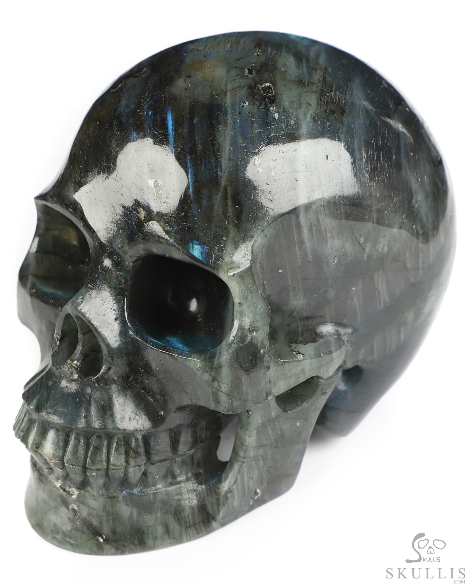 4.9" Labradorite Hand Carved Crystal Skull, Realistic, Crystal Healing 4.9" Labradorite Hand Carved Crystal Skull, Realistic, Crystal Healing