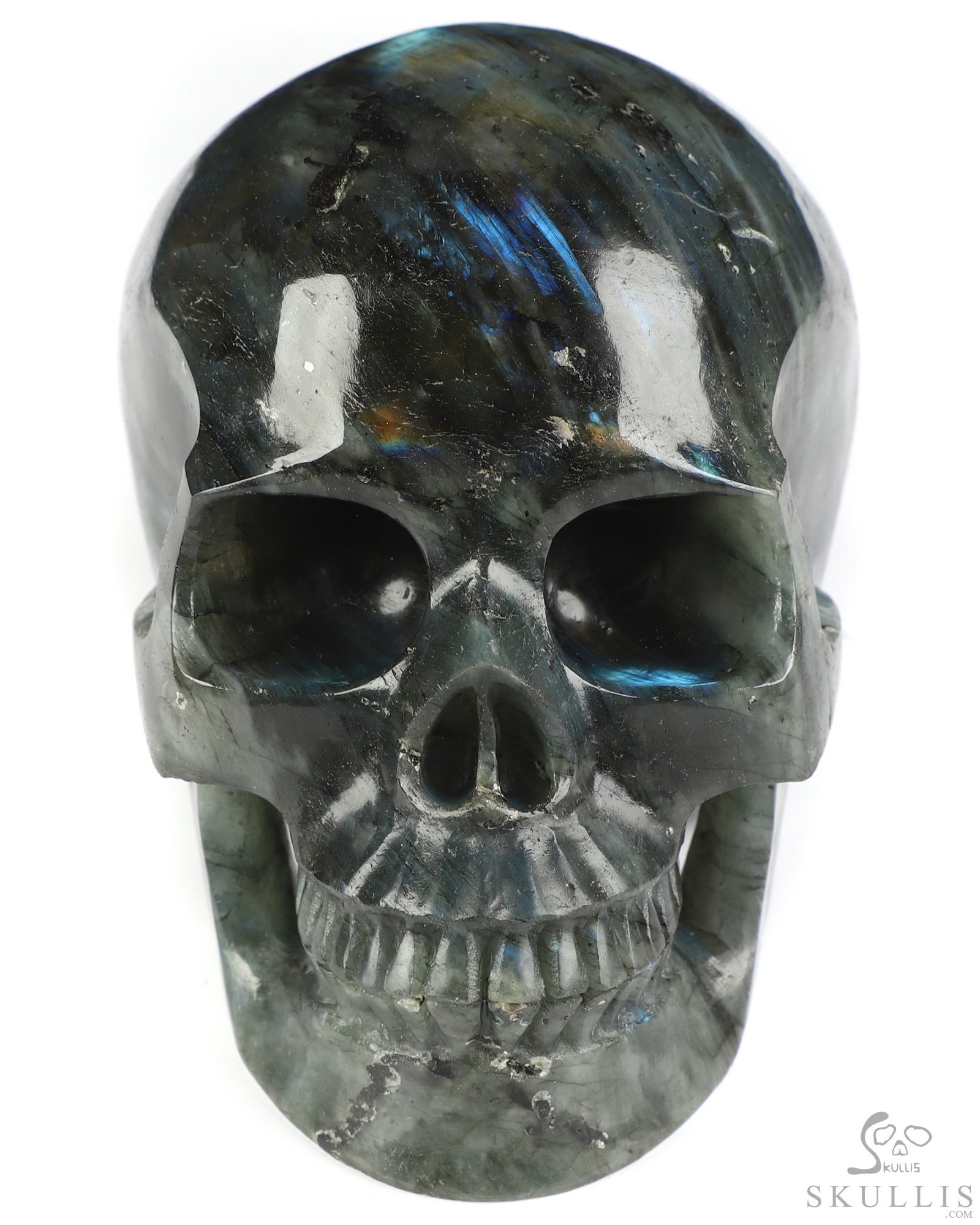 4.9" Labradorite Hand Carved Crystal Skull, Realistic, Crystal Healing 4.9" Labradorite Hand Carved Crystal Skull, Realistic, Crystal Healing