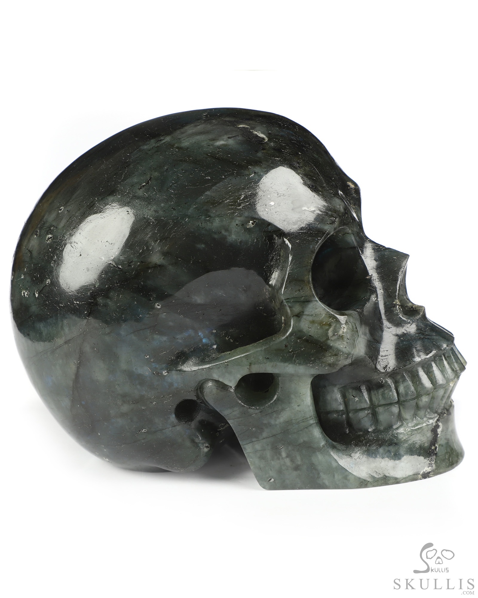 4.9" Labradorite Hand Carved Crystal Skull, Realistic, Crystal Healing 4.9" Labradorite Hand Carved Crystal Skull, Realistic, Crystal Healing