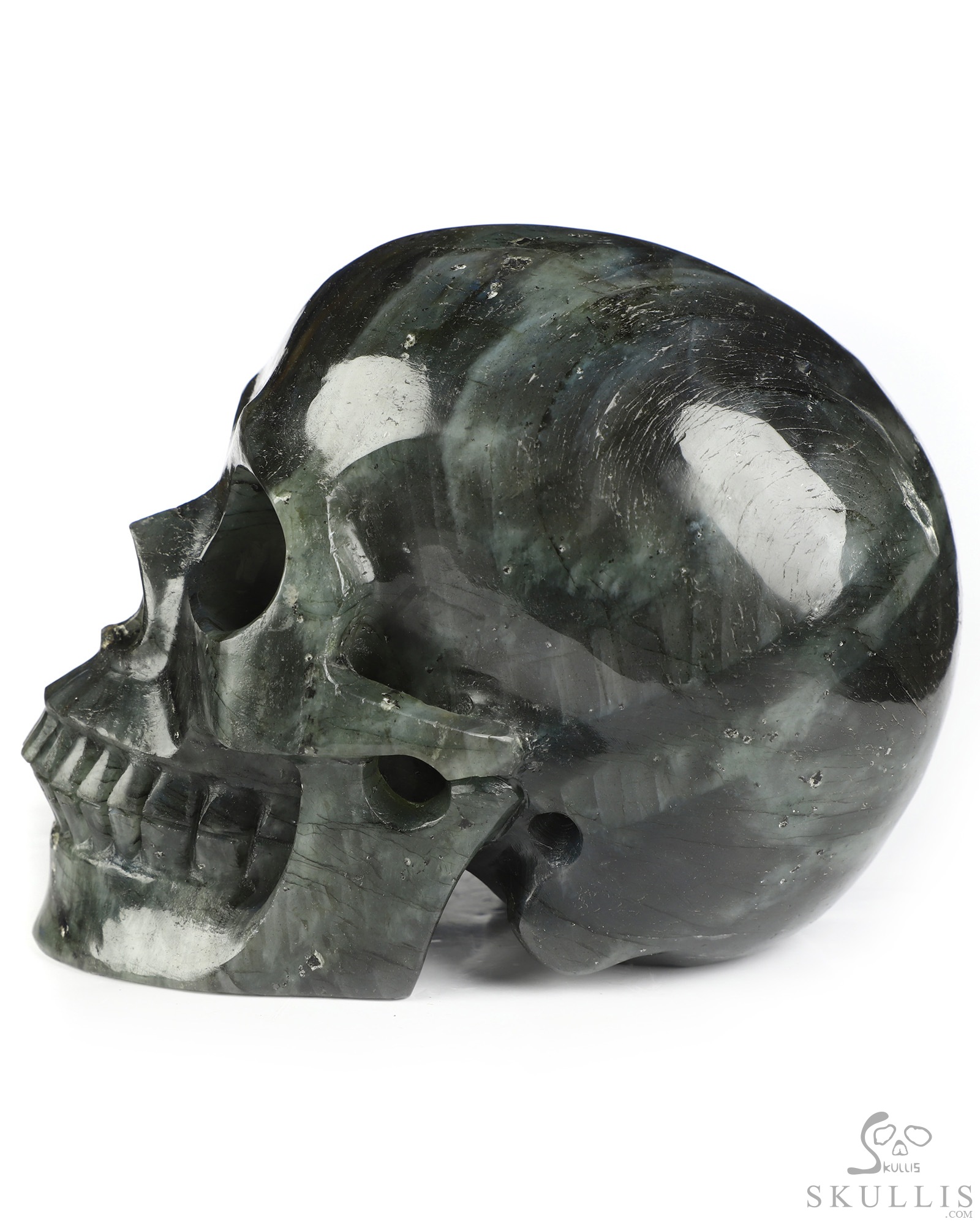 4.9" Labradorite Hand Carved Crystal Skull, Realistic, Crystal Healing 4.9" Labradorite Hand Carved Crystal Skull, Realistic, Crystal Healing