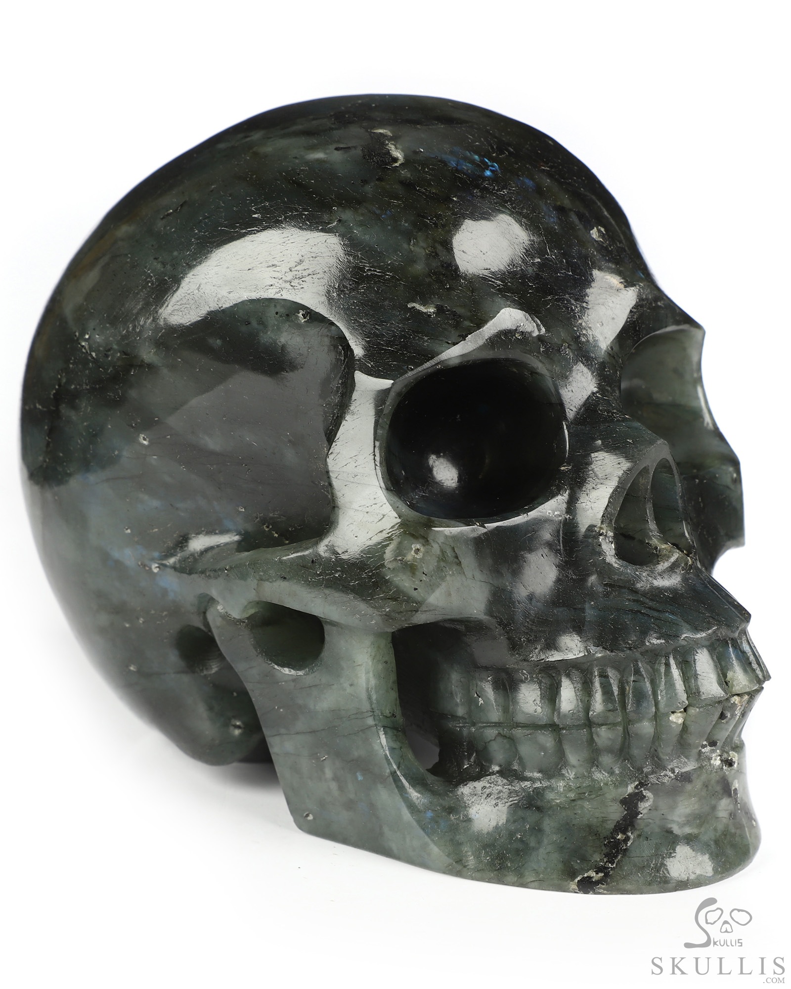 4.9" Labradorite Hand Carved Crystal Skull, Realistic, Crystal Healing 4.9" Labradorite Hand Carved Crystal Skull, Realistic, Crystal Healing
