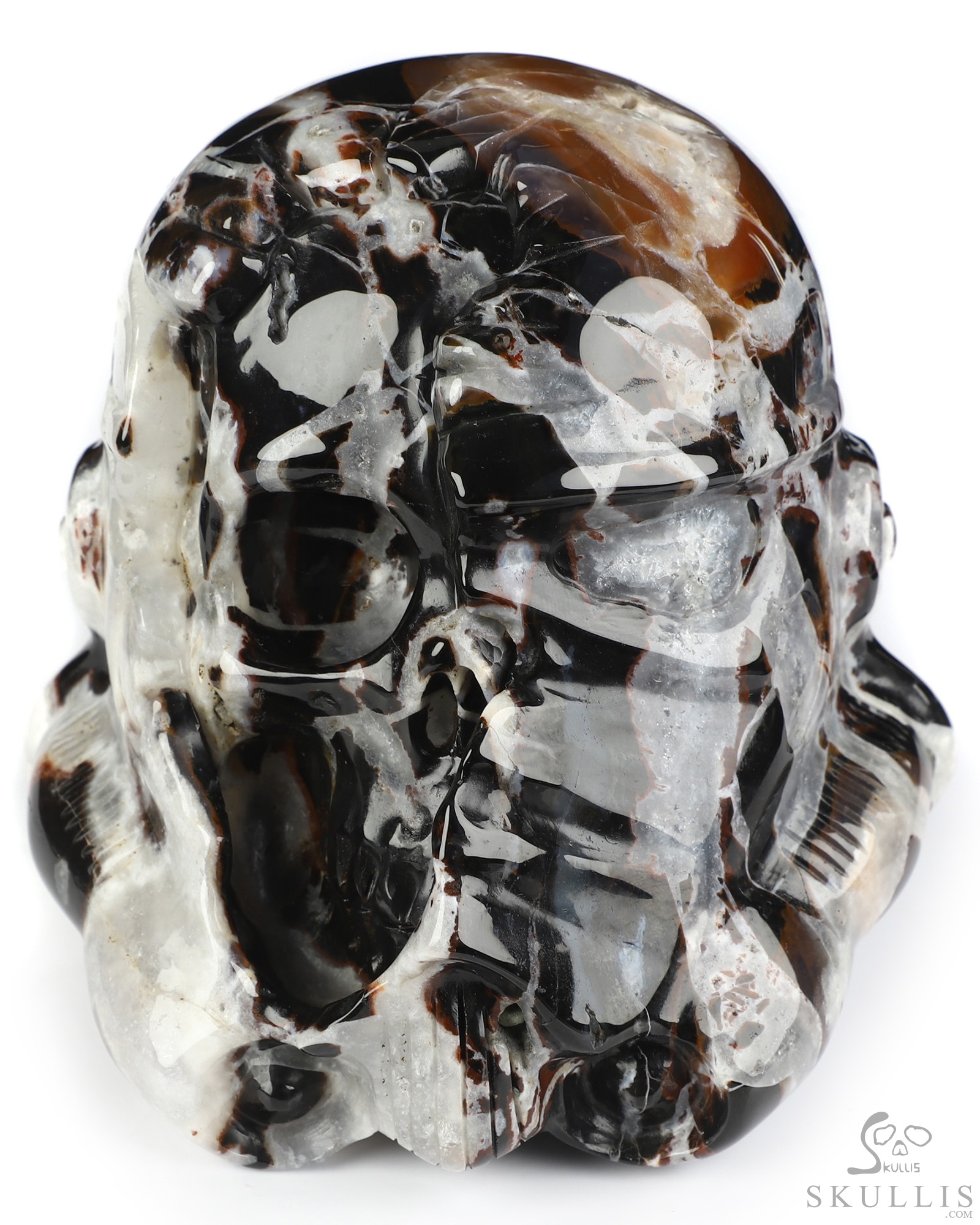 Storm Troopers - 4.9" Black Zebra Agate Hand Carved Crystal Skull Fine Art Sculpture, Crystal Healing Storm Troopers - 4.9" Black Zebra Agate Hand Carved Crystal Skull Fine Art Sculpture, Crystal Healing