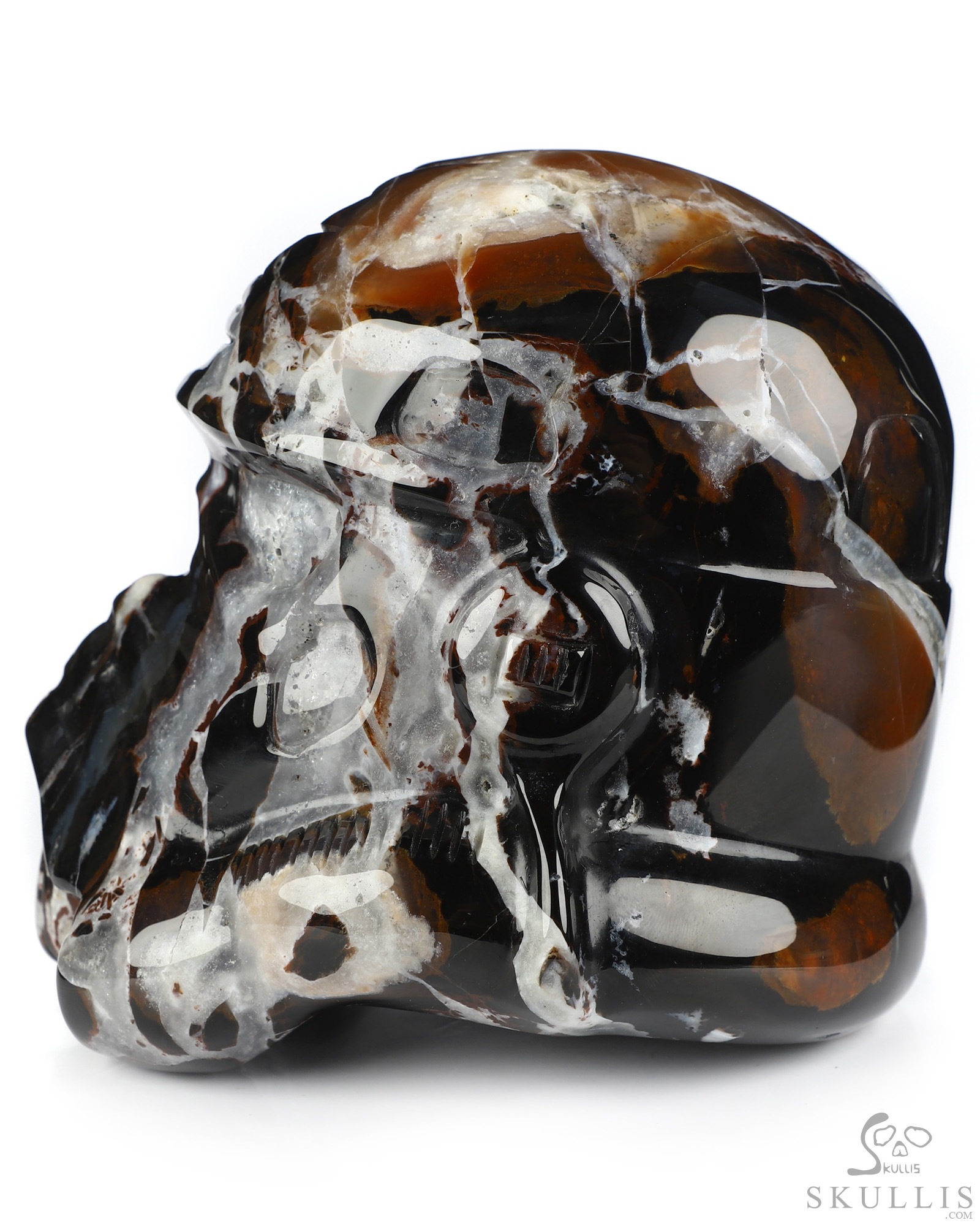 Storm Troopers - 4.9" Black Zebra Agate Hand Carved Crystal Skull Fine Art Sculpture, Crystal Healing Storm Troopers - 4.9" Black Zebra Agate Hand Carved Crystal Skull Fine Art Sculpture, Crystal Healing