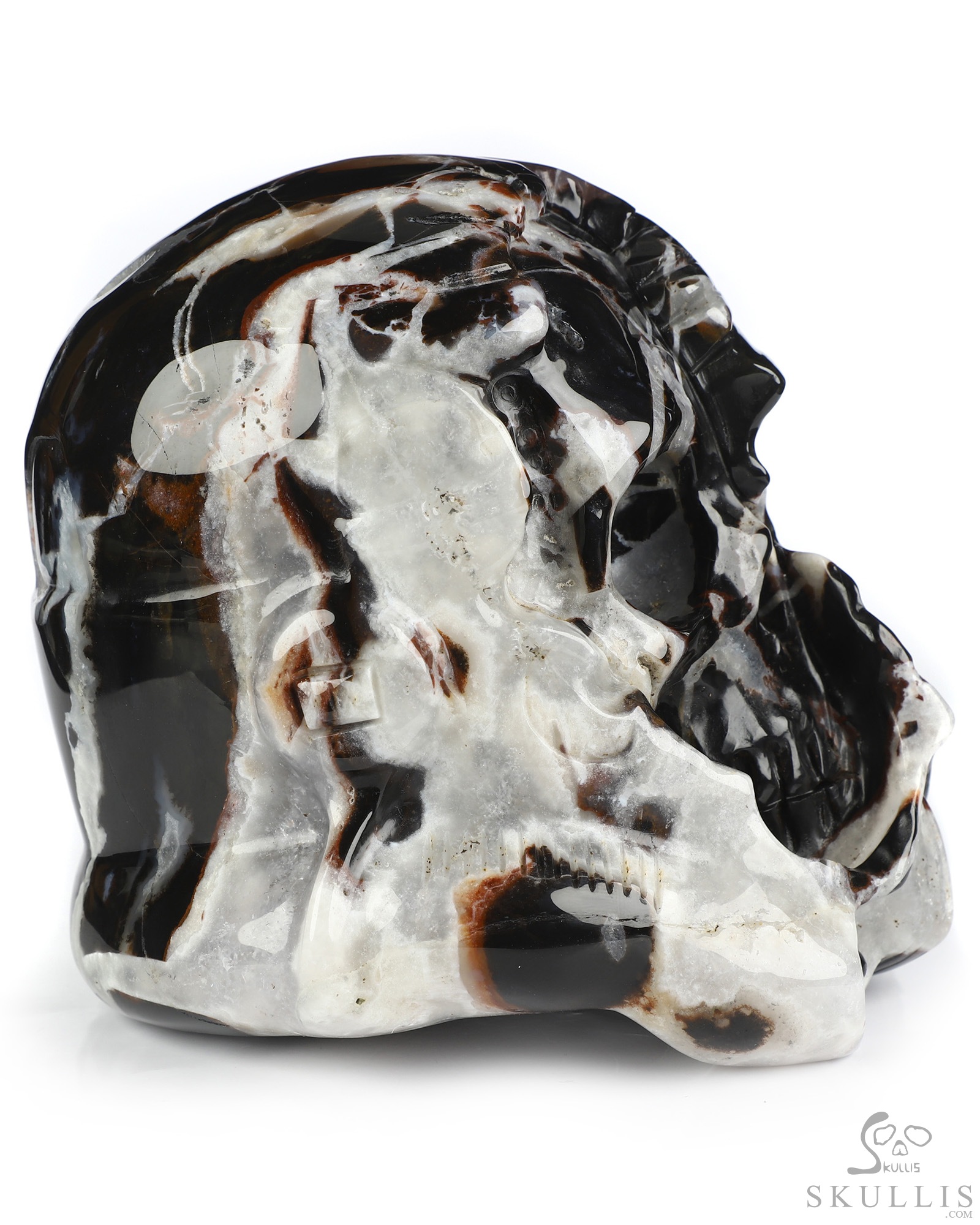 Storm Troopers - 4.9" Black Zebra Agate Hand Carved Crystal Skull Fine Art Sculpture, Crystal Healing Storm Troopers - 4.9" Black Zebra Agate Hand Carved Crystal Skull Fine Art Sculpture, Crystal Healing