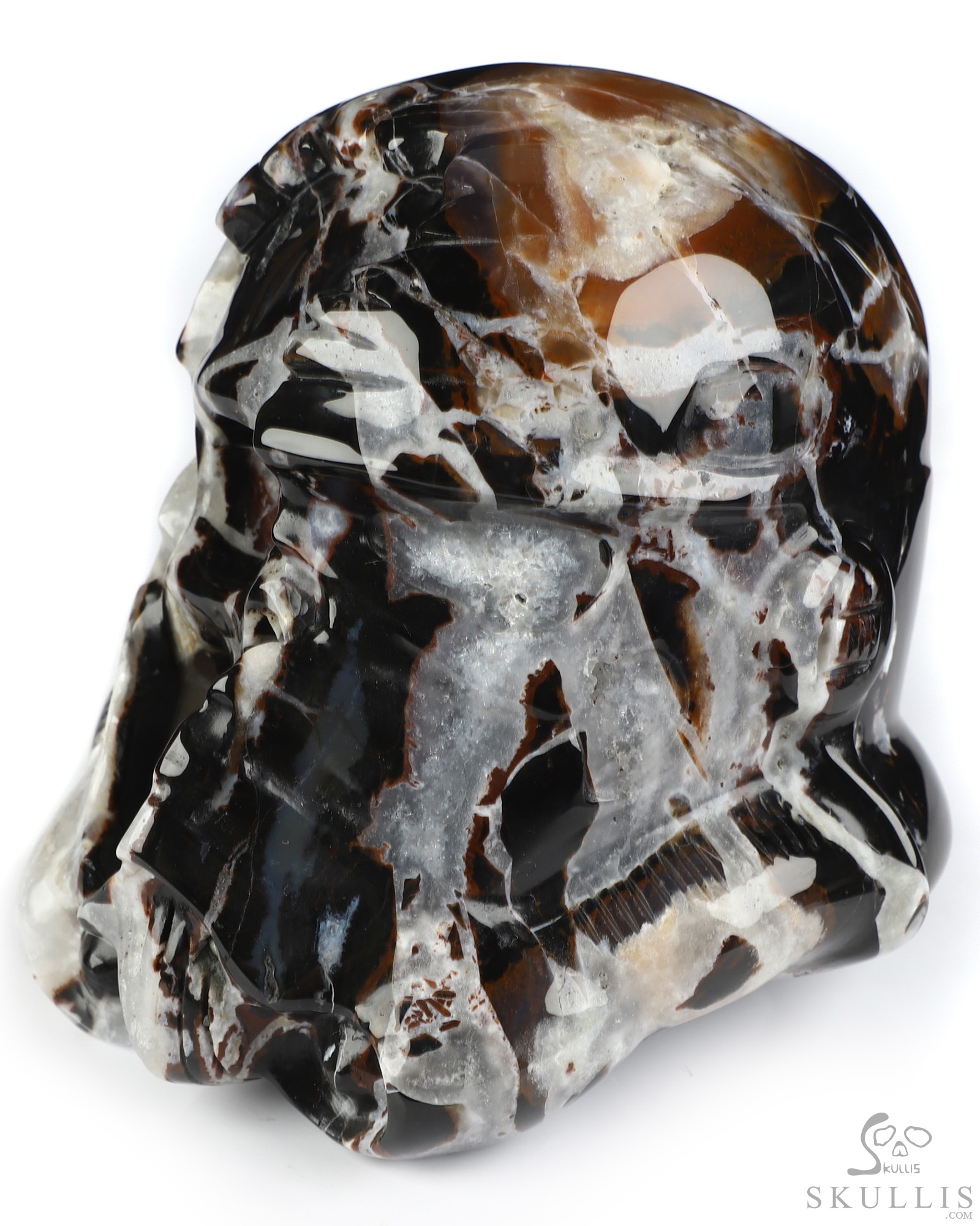 Storm Troopers - 4.9" Black Zebra Agate Hand Carved Crystal Skull Fine Art Sculpture, Crystal Healing Storm Troopers - 4.9" Black Zebra Agate Hand Carved Crystal Skull Fine Art Sculpture, Crystal Healing