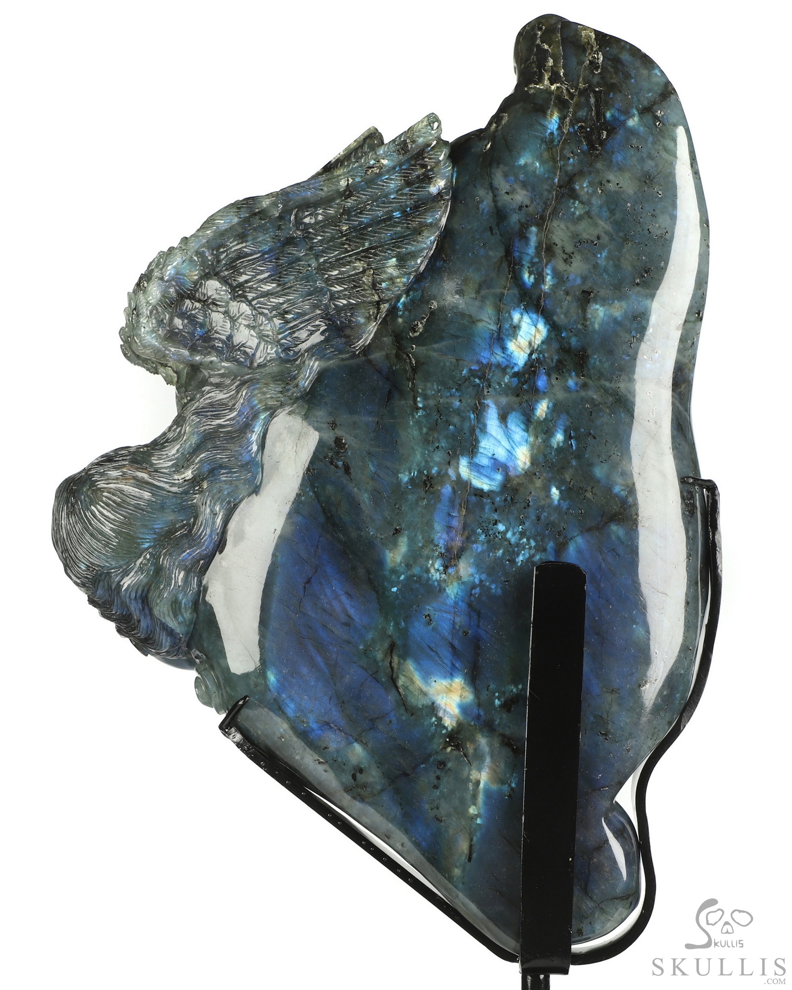 Aug 26, 2026 ACSAD (A Crystal Skull a Day) - The Vigil of Brynhild - 10.5" Labradorite Hand Carved Crystal Skull Fine Art Sculpture With Raven, Valkyrie & Sword, Crystal Healing Aug 26, 2026 ACSAD (A Crystal Skull a Day) - The Vigil of Brynhild - 10.5" Labradorite Hand Carved Crystal Skull Fine Art Sculpture With Raven, Valkyrie & Sword, Crystal Healing