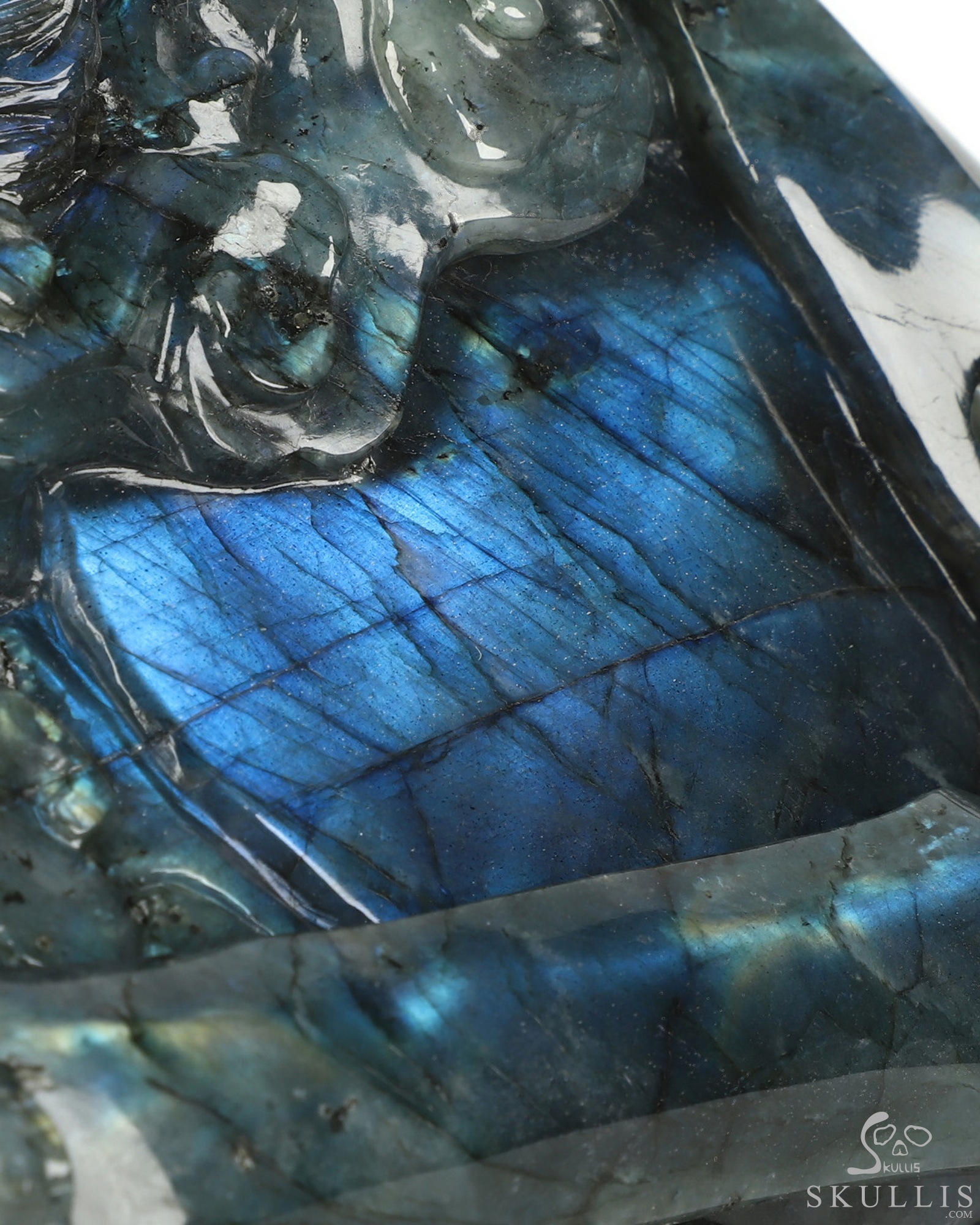 Aug 26, 2026 ACSAD (A Crystal Skull a Day) - The Vigil of Brynhild - 10.5" Labradorite Hand Carved Crystal Skull Fine Art Sculpture With Raven, Valkyrie & Sword, Crystal Healing Aug 26, 2026 ACSAD (A Crystal Skull a Day) - The Vigil of Brynhild - 10.5" Labradorite Hand Carved Crystal Skull Fine Art Sculpture With Raven, Valkyrie & Sword, Crystal Healing