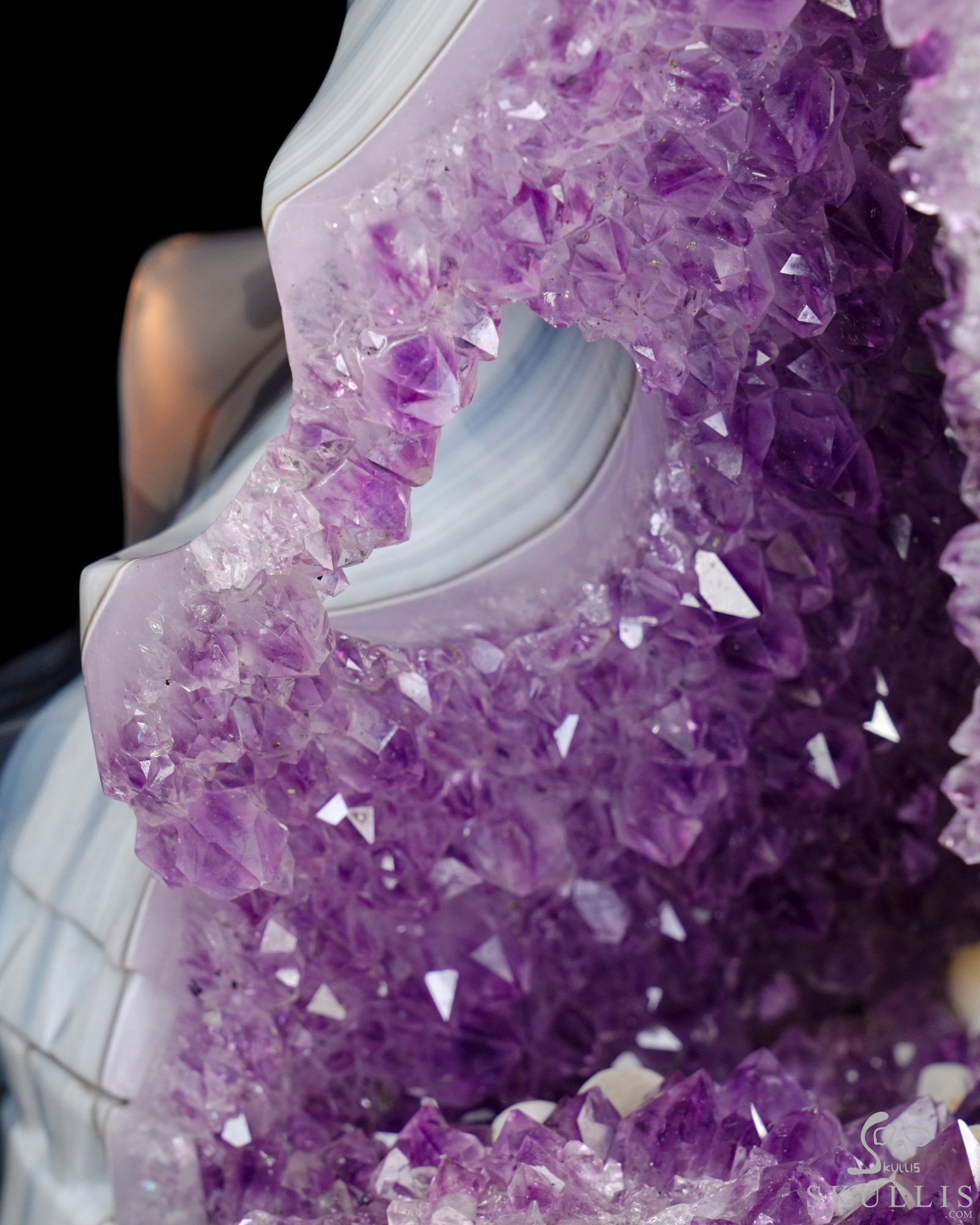 Aug 17, 2026 ACSAD (A Crystal Skull a Day) - Cosmic Snowfall - Lifesized 9.1" Agate Amethyst Geode Hand Carved Crystal Skull, Super Realistic, Crystal Healing Aug 17, 2026 ACSAD (A Crystal Skull a Day) - Cosmic Snowfall - Lifesized 9.1" Agate Amethyst Geode Hand Carved Crystal Skull, Super Realistic, Crystal Healing