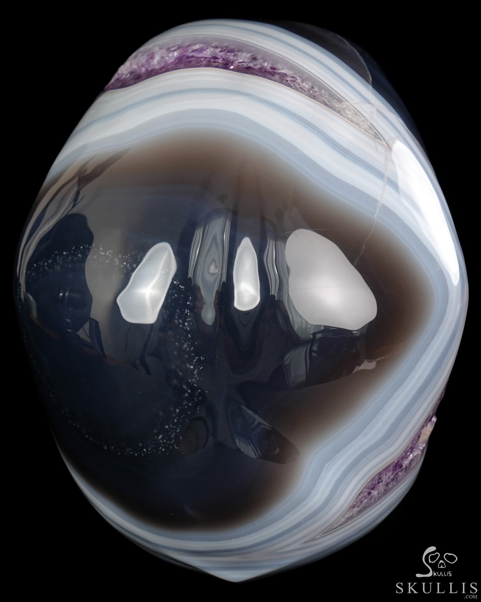 Aug 17, 2026 ACSAD (A Crystal Skull a Day) - Cosmic Snowfall - Lifesized 9.1" Agate Amethyst Geode Hand Carved Crystal Skull, Super Realistic, Crystal Healing Aug 17, 2026 ACSAD (A Crystal Skull a Day) - Cosmic Snowfall - Lifesized 9.1" Agate Amethyst Geode Hand Carved Crystal Skull, Super Realistic, Crystal Healing